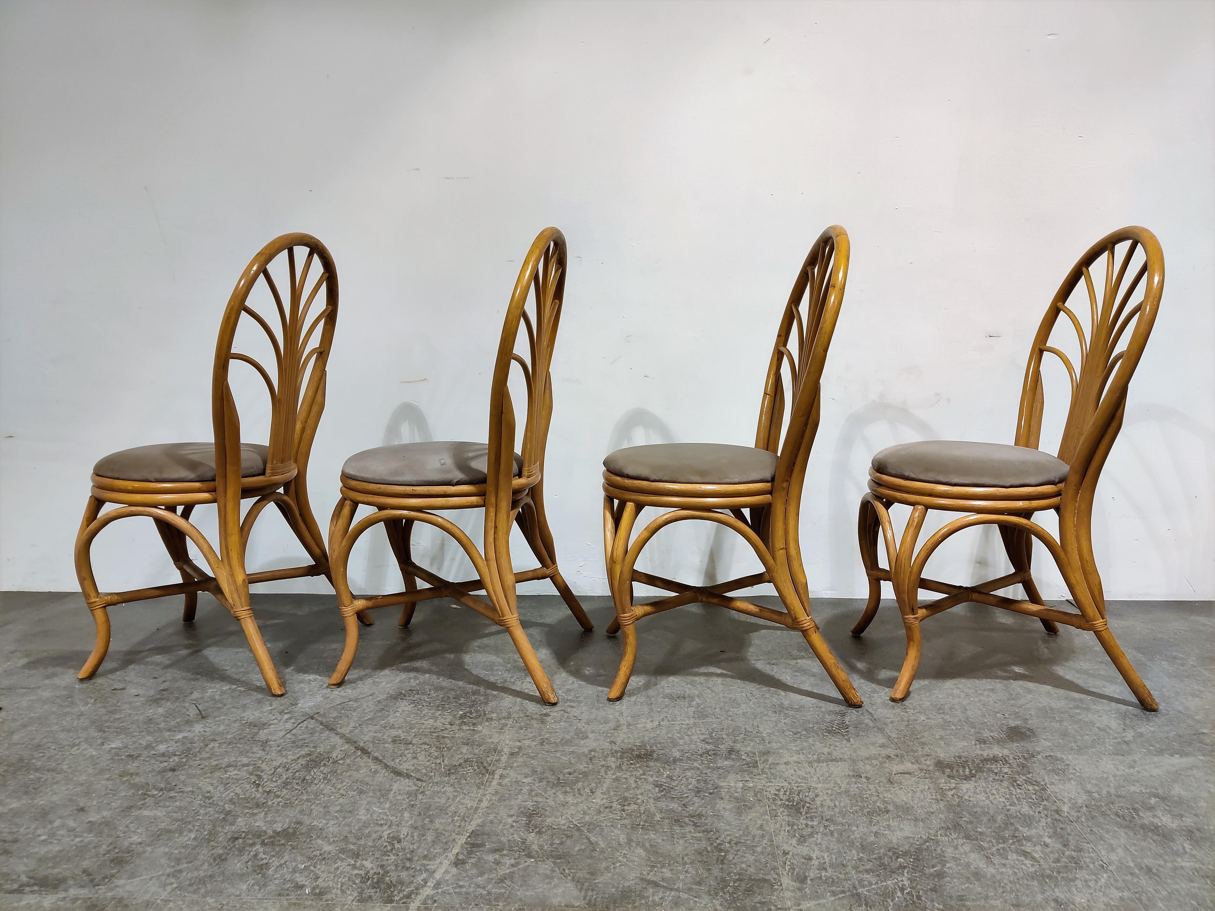 Vintage Bamboo Dining Chairs, 1960s In Good Condition In HEVERLEE, BE