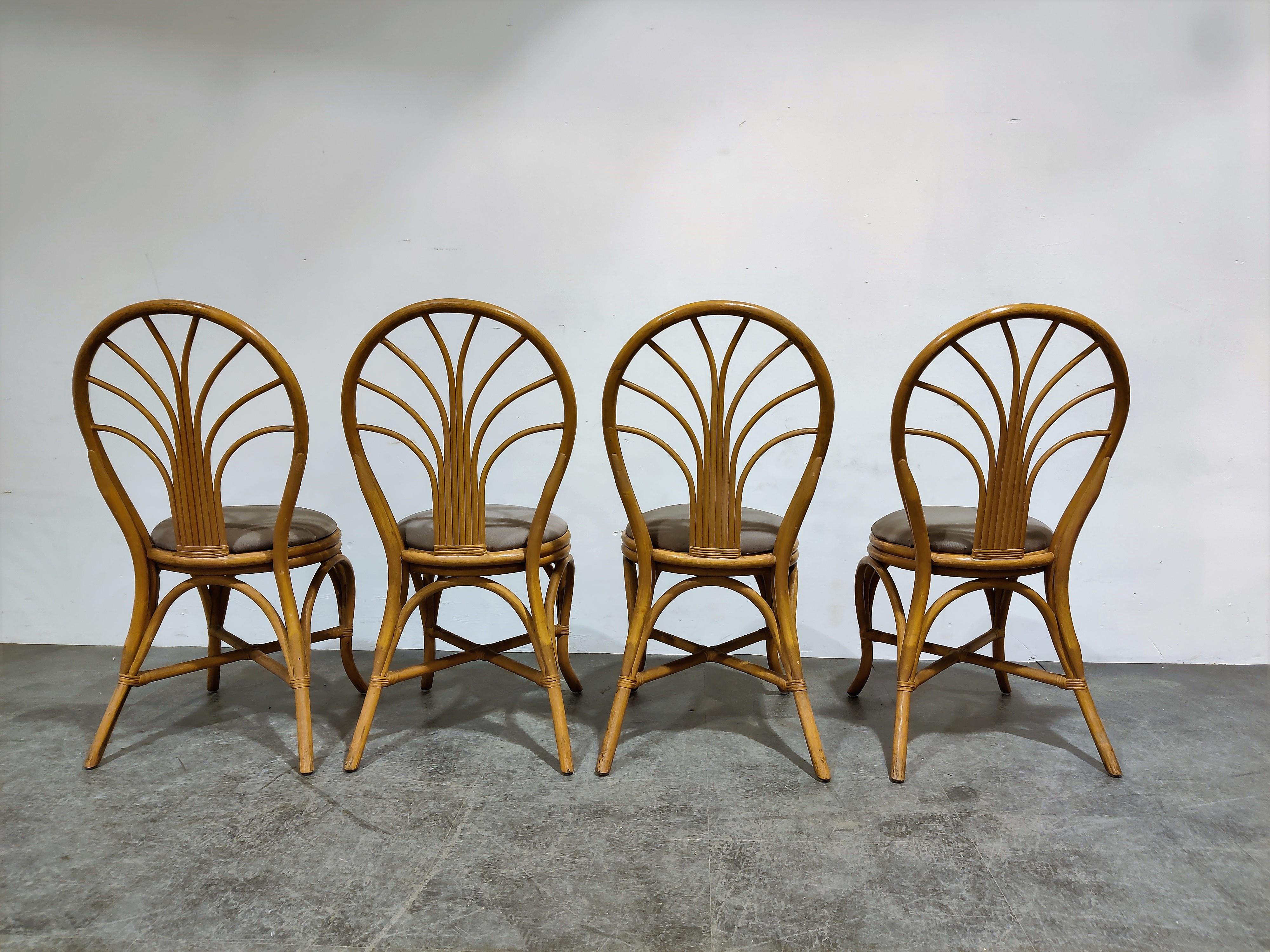 Mid-20th Century Vintage Bamboo Dining Chairs, 1960s