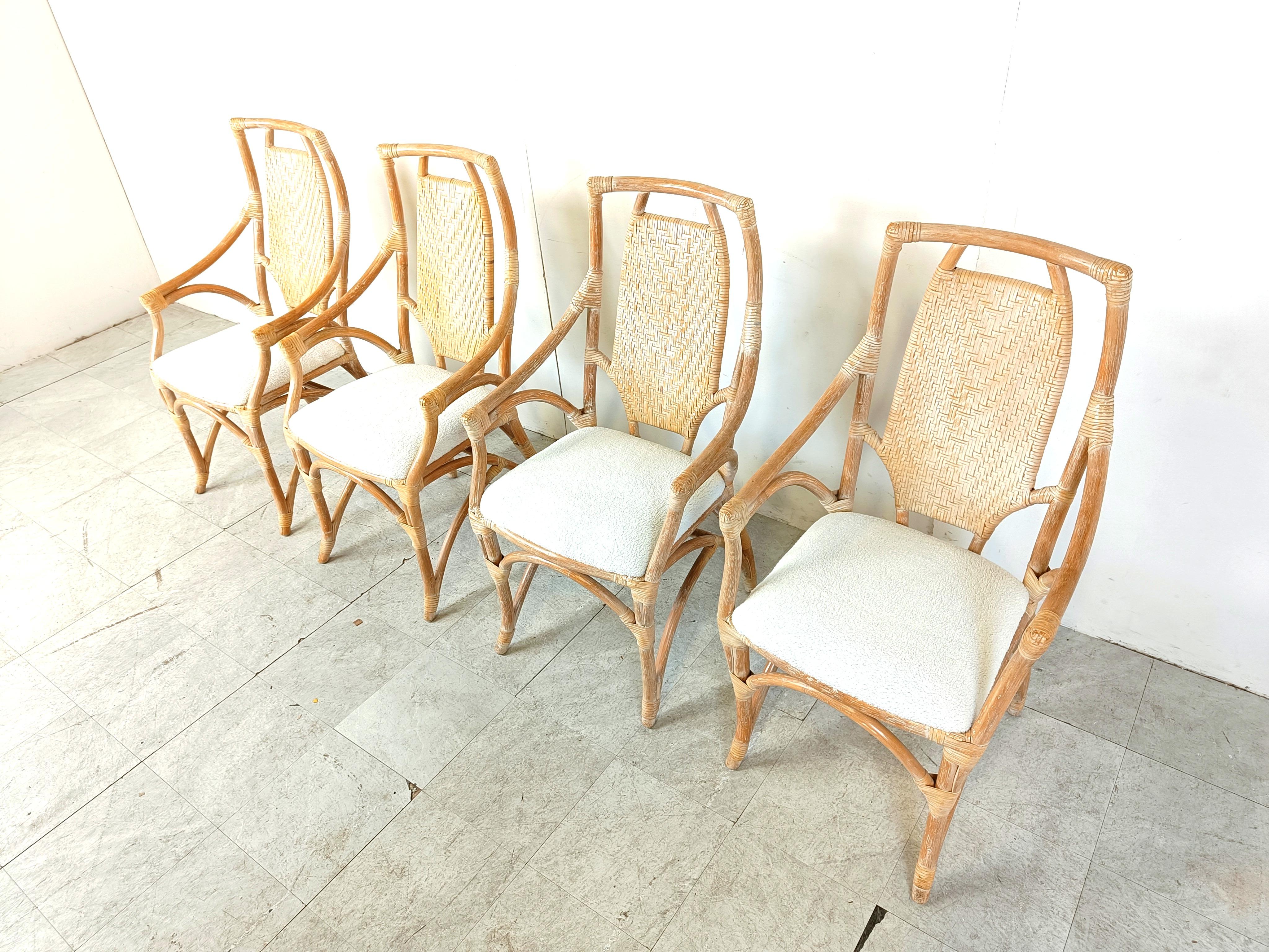 Mid-20th Century Vintage bamboo dining chairs, 1960s For Sale