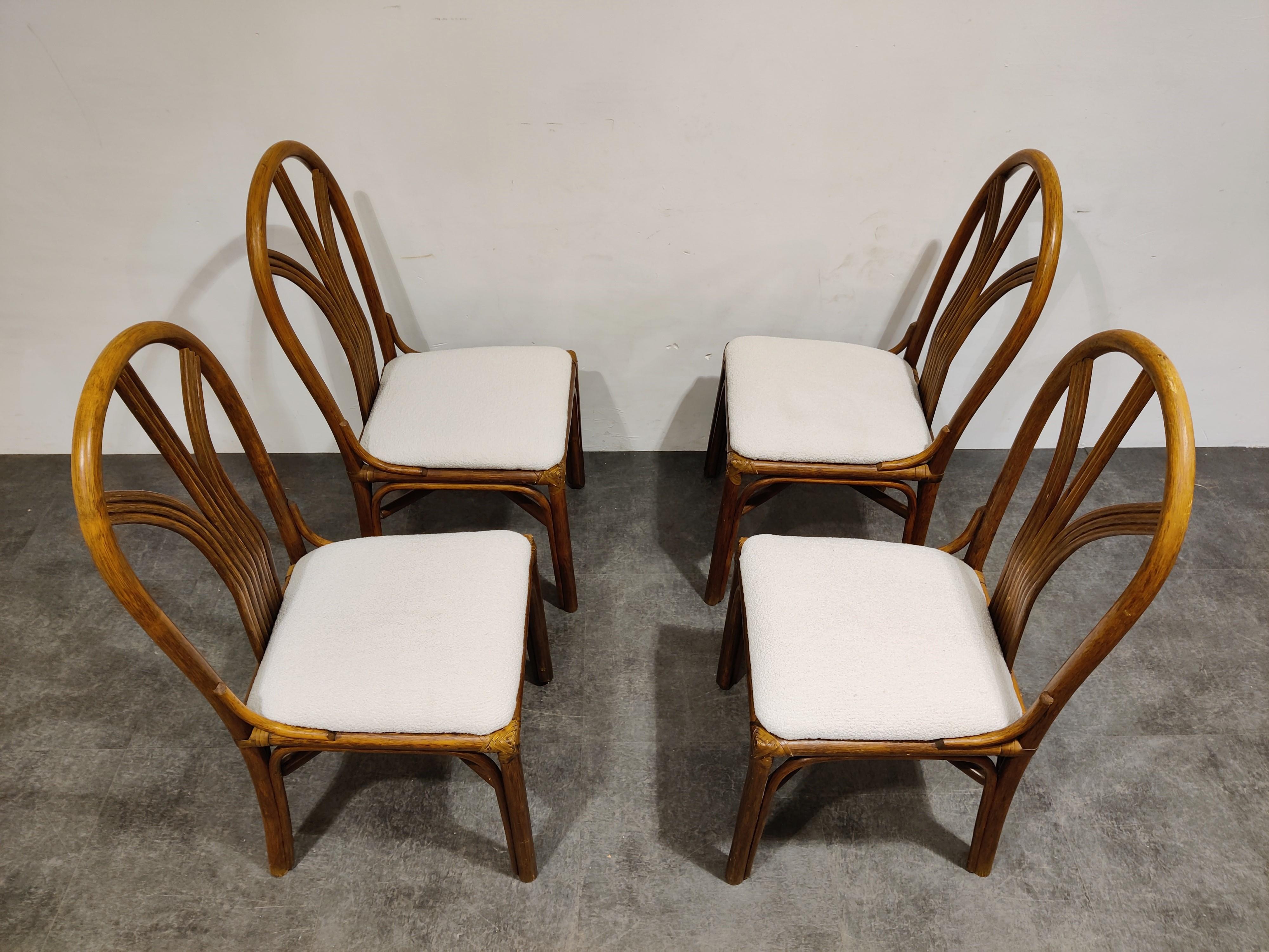Mid-20th Century Vintage Bamboo Dining Chairs, 1960s For Sale