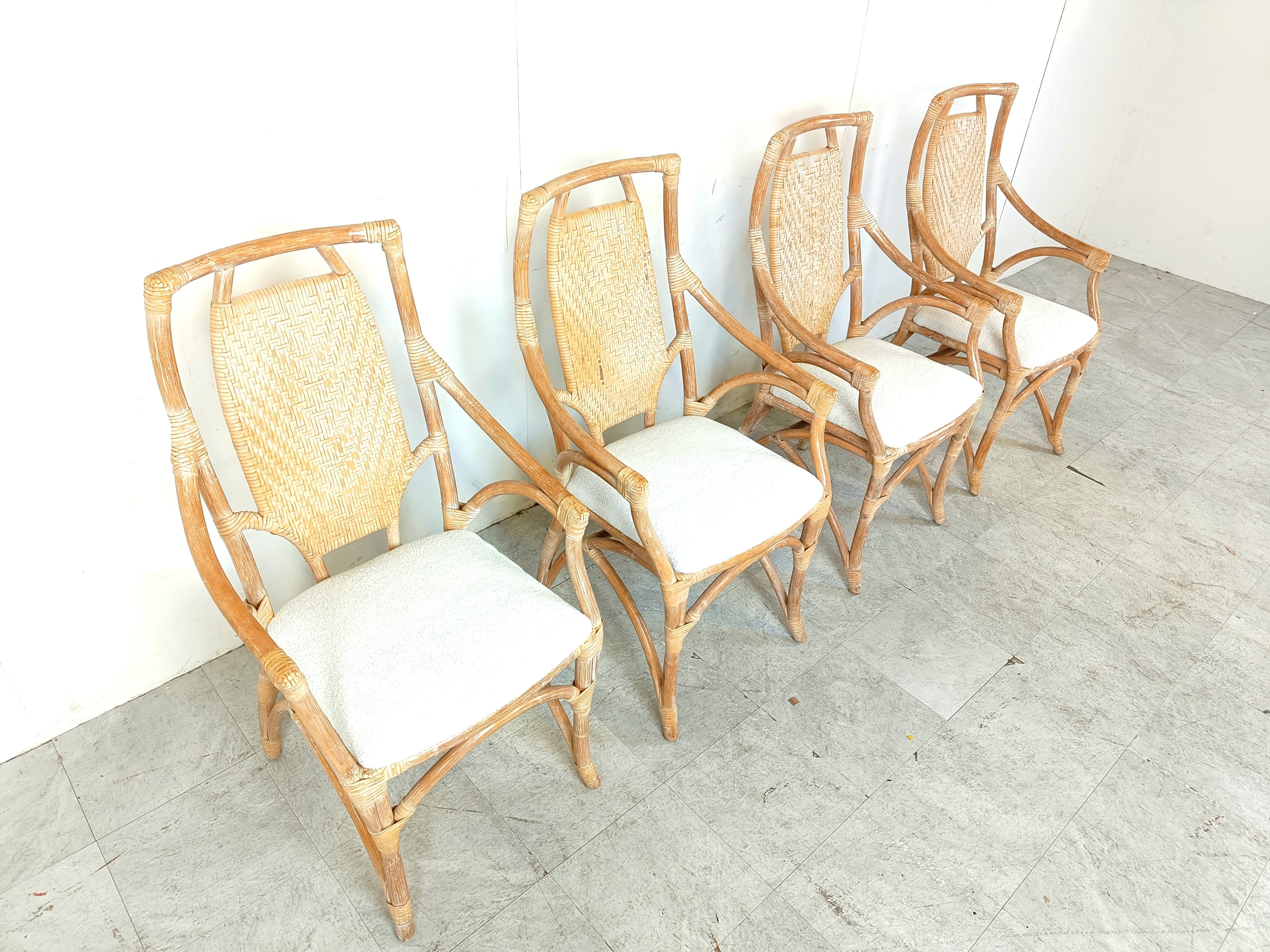 Vintage bamboo dining chairs, 1960s For Sale 1