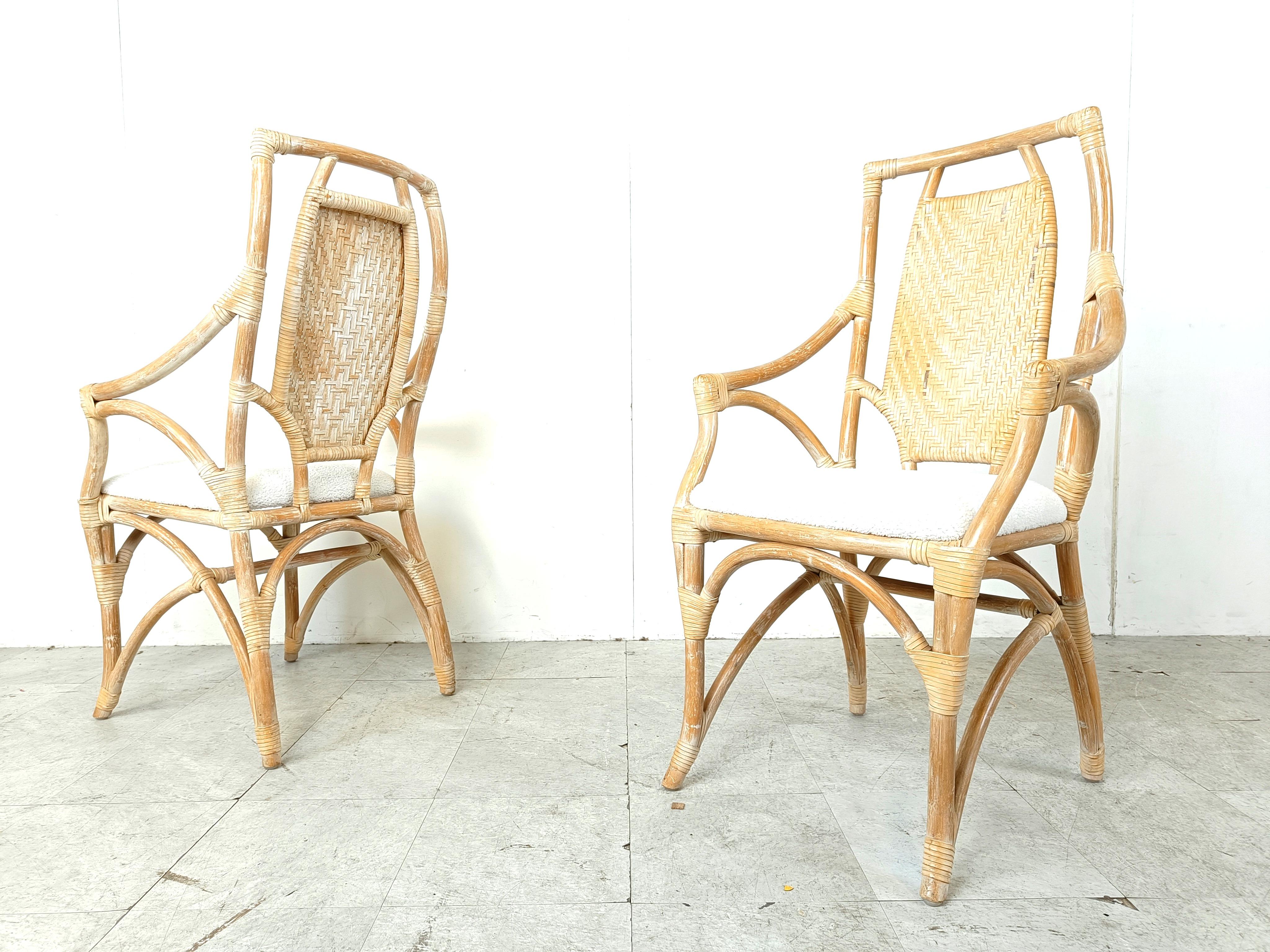 Vintage bamboo dining chairs, 1960s For Sale 2