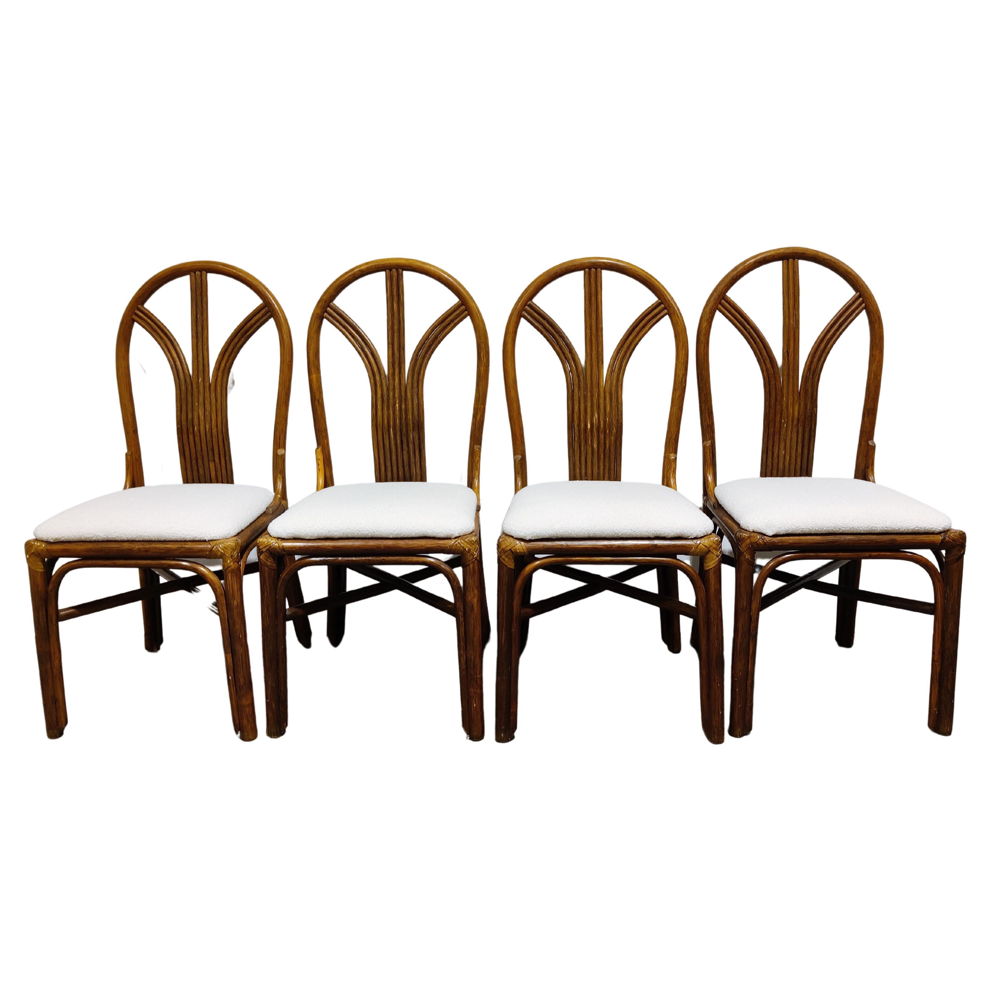 Vintage Bamboo Dining Chairs, 1960s For Sale