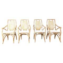 Used bamboo dining chairs, 1960s