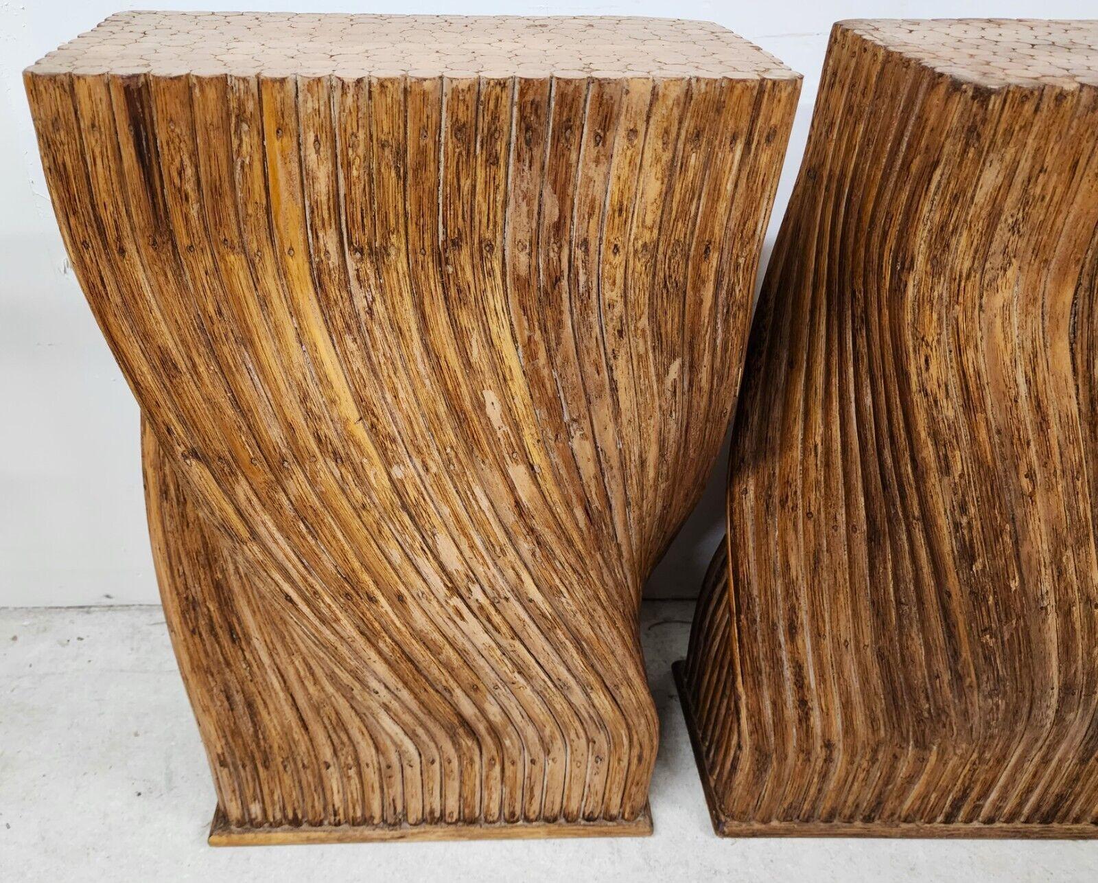 For FULL item description click on CONTINUE READING at the bottom of this page.

Offering One Of Our Recent Palm Beach Estate Fine Furniture Acquisitions Of A 
Set of 2 Vintage Bamboo Dining Console Table Bases Pedestals by McGuire

Approximate