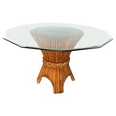 Vintage bamboo dining table, 1970s