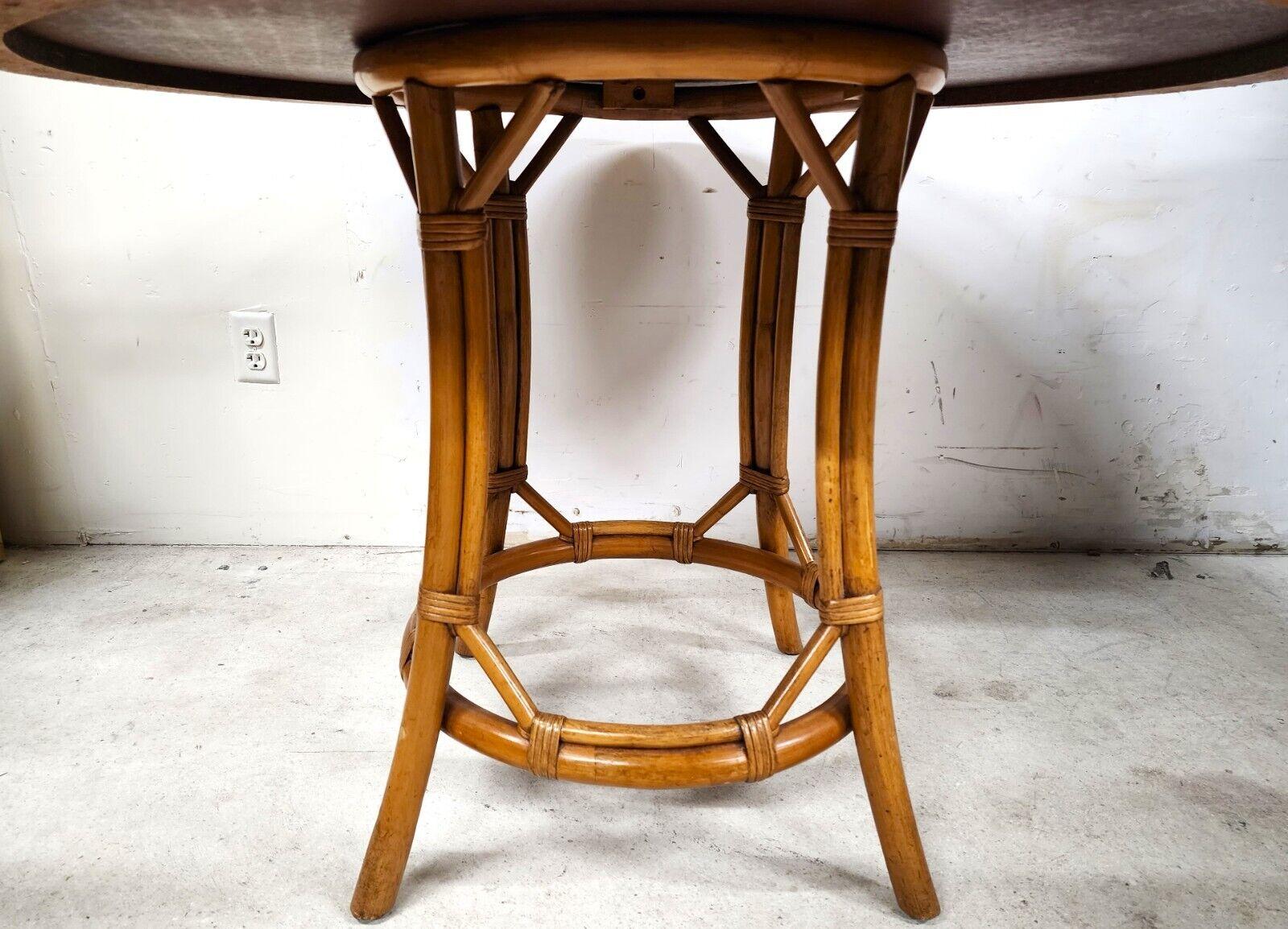 Bohemian Vintage Bamboo Dining Table Old Florida Boho For Sale