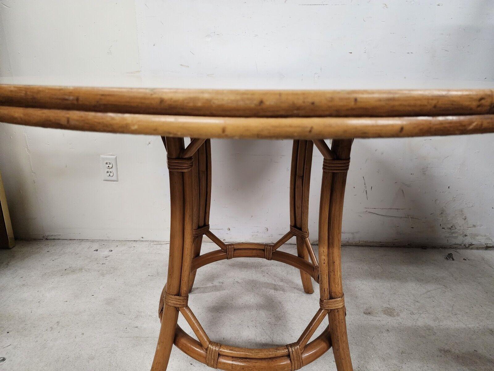 Vintage Bamboo Dining Table Old Florida Boho In Good Condition For Sale In Lake Worth, FL