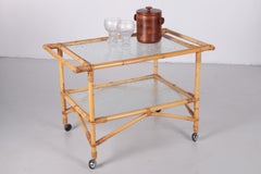 Vintage Bamboo Drinking and Serving Trolley, 1960s