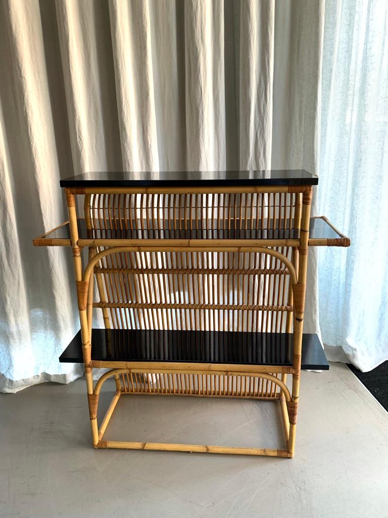 French Vintage Bamboo Dry Bar For Sale