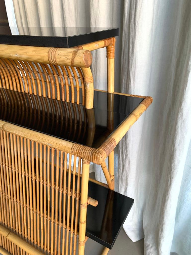 Vintage Bamboo Dry Bar In Good Condition For Sale In Hellerup, DK