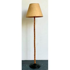 Vintage Bamboo Floor Lamp with Seagrass Shade
