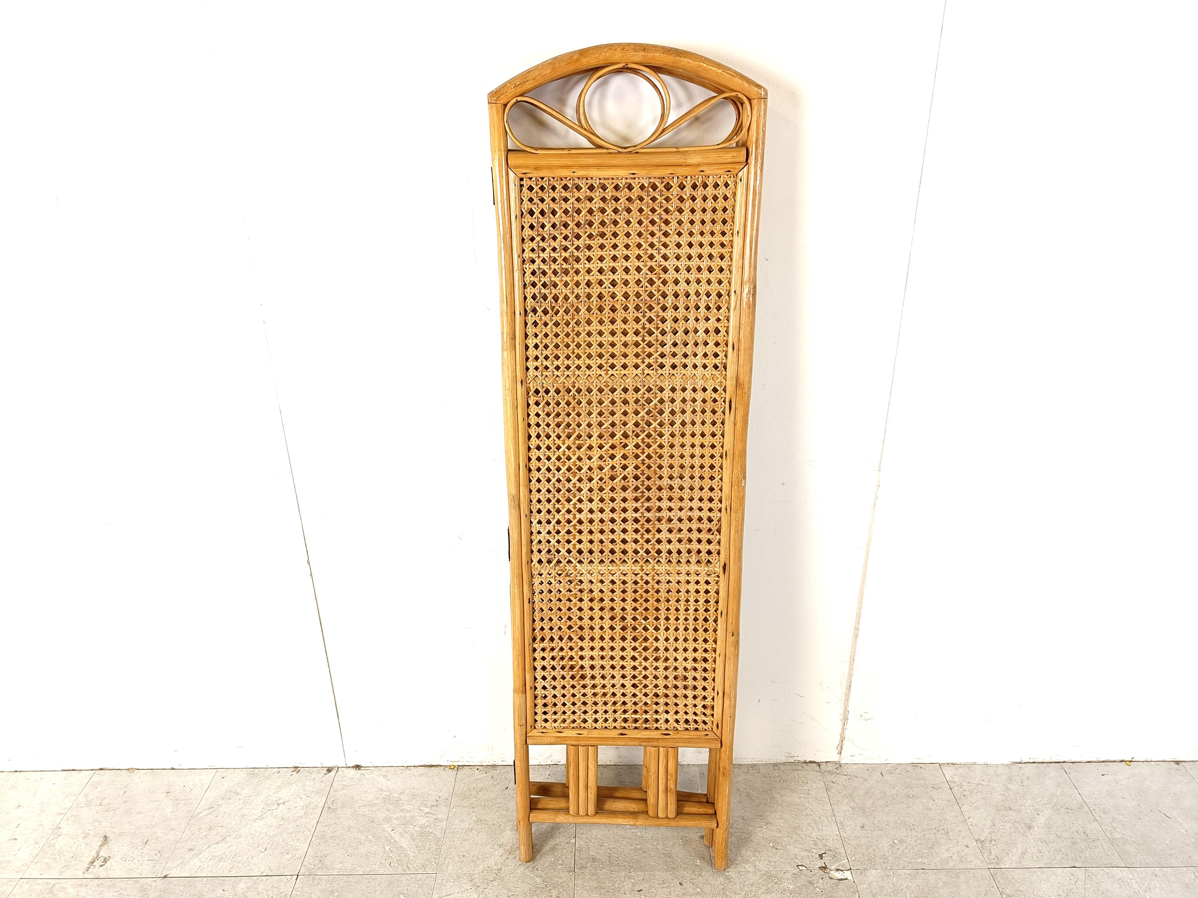 Vintage bamboo folding screen, 1970s (Böhmisch) im Angebot