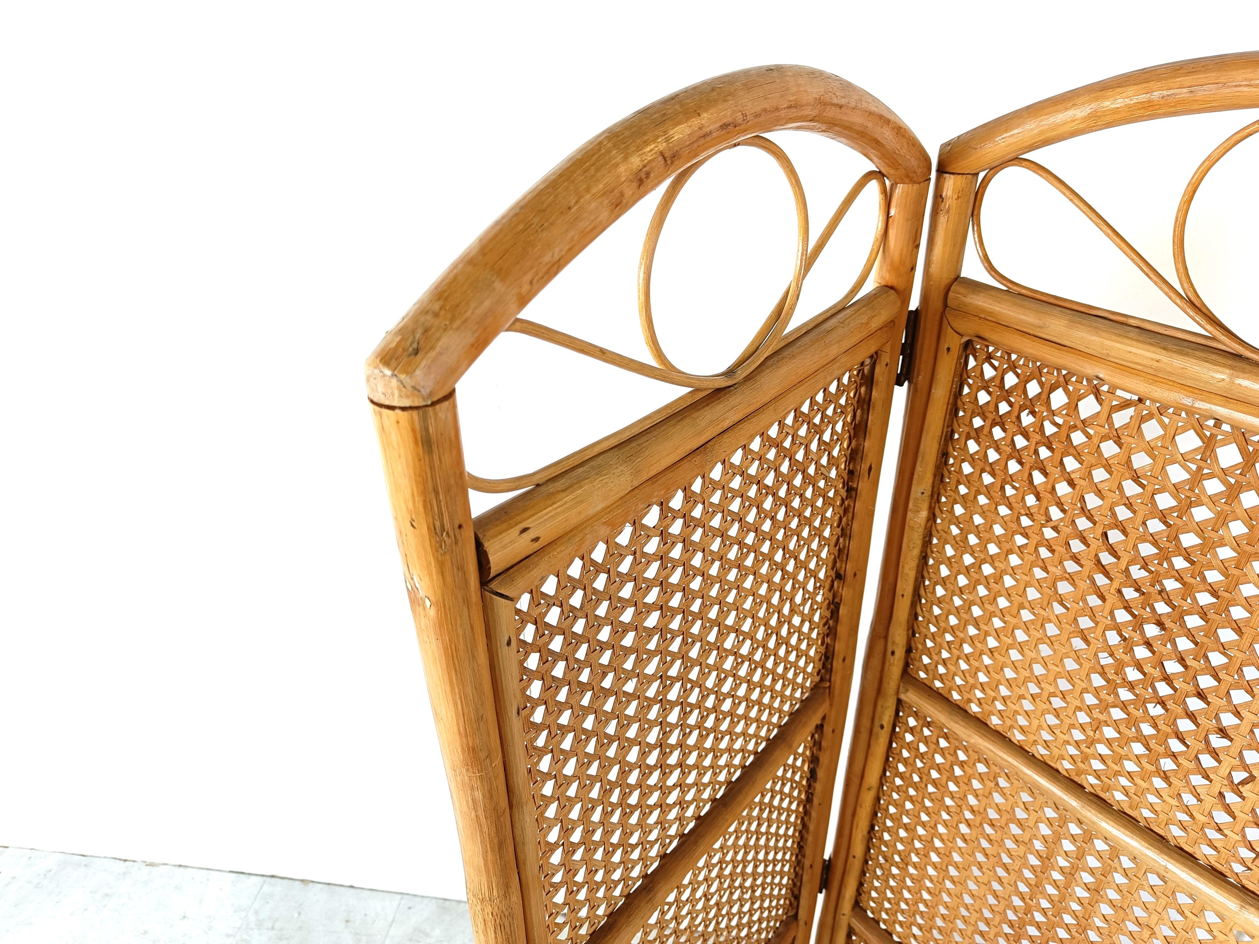 Vintage bamboo folding screen, 1970s im Angebot 2