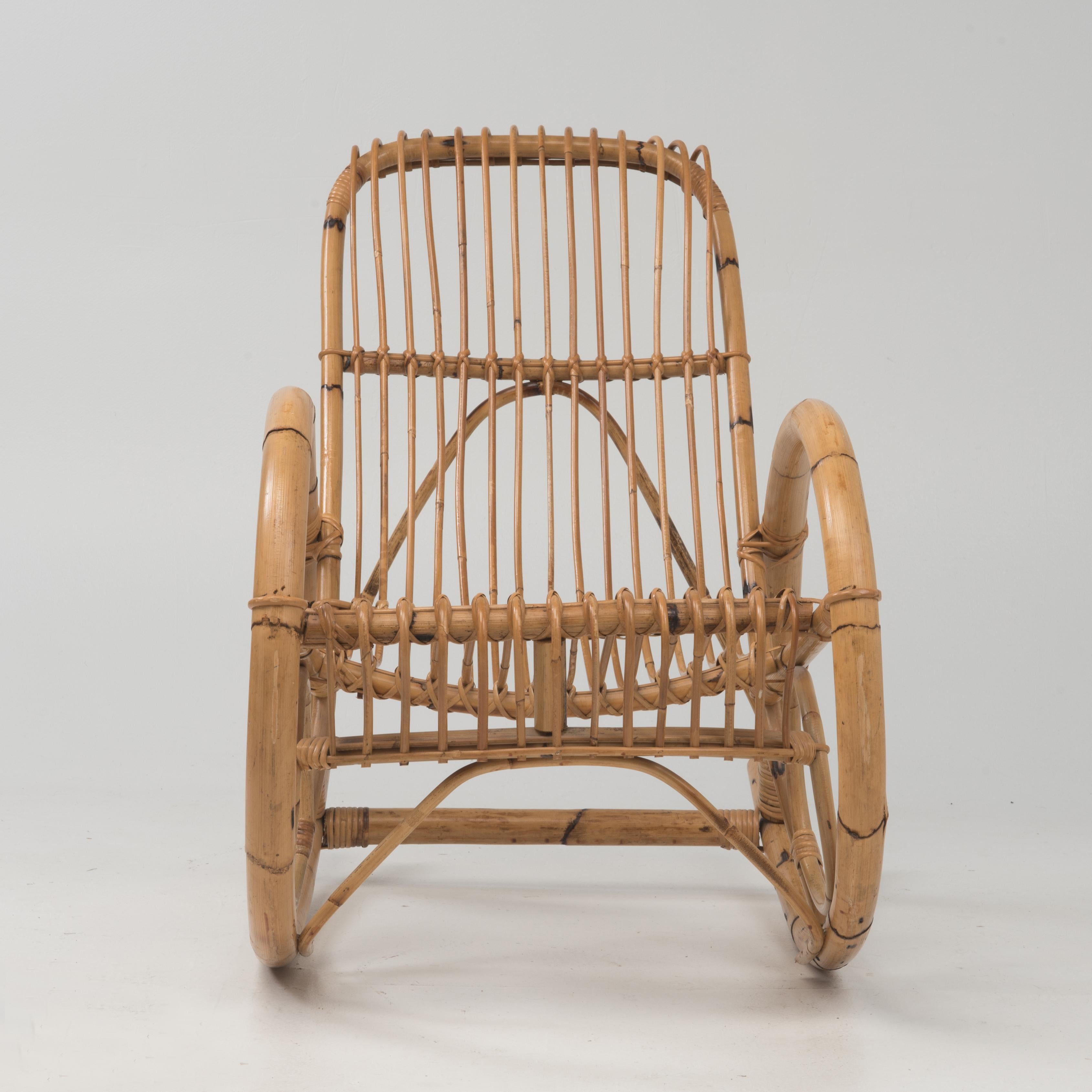vintage bamboo rocking chair