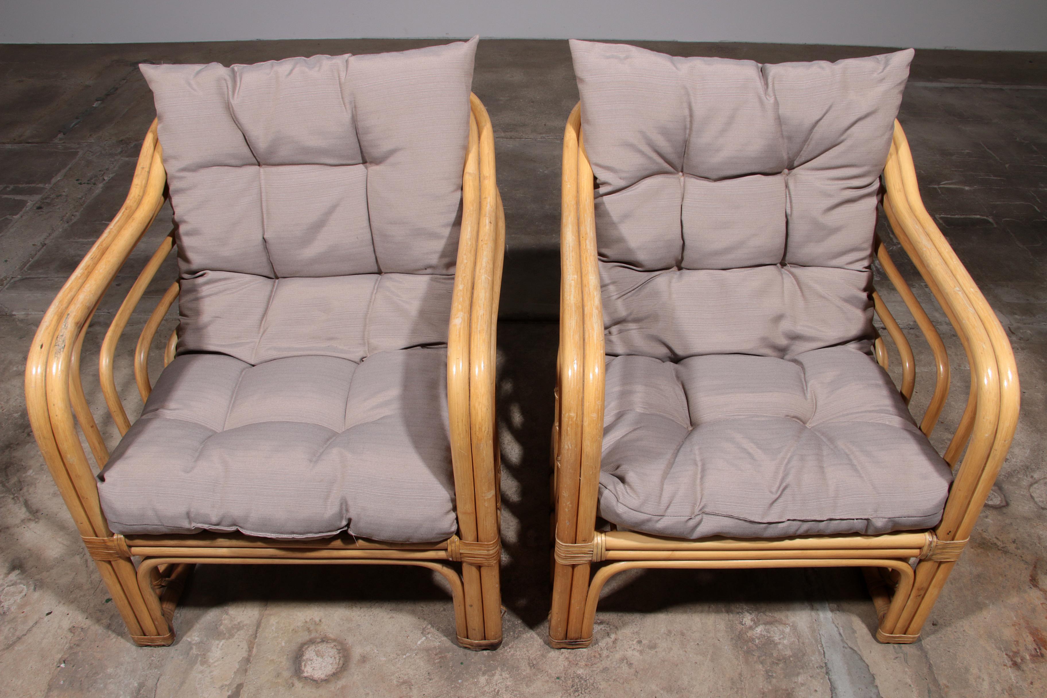 Vintage Bamboo Furniture Set by Jordan Brown 1970 5