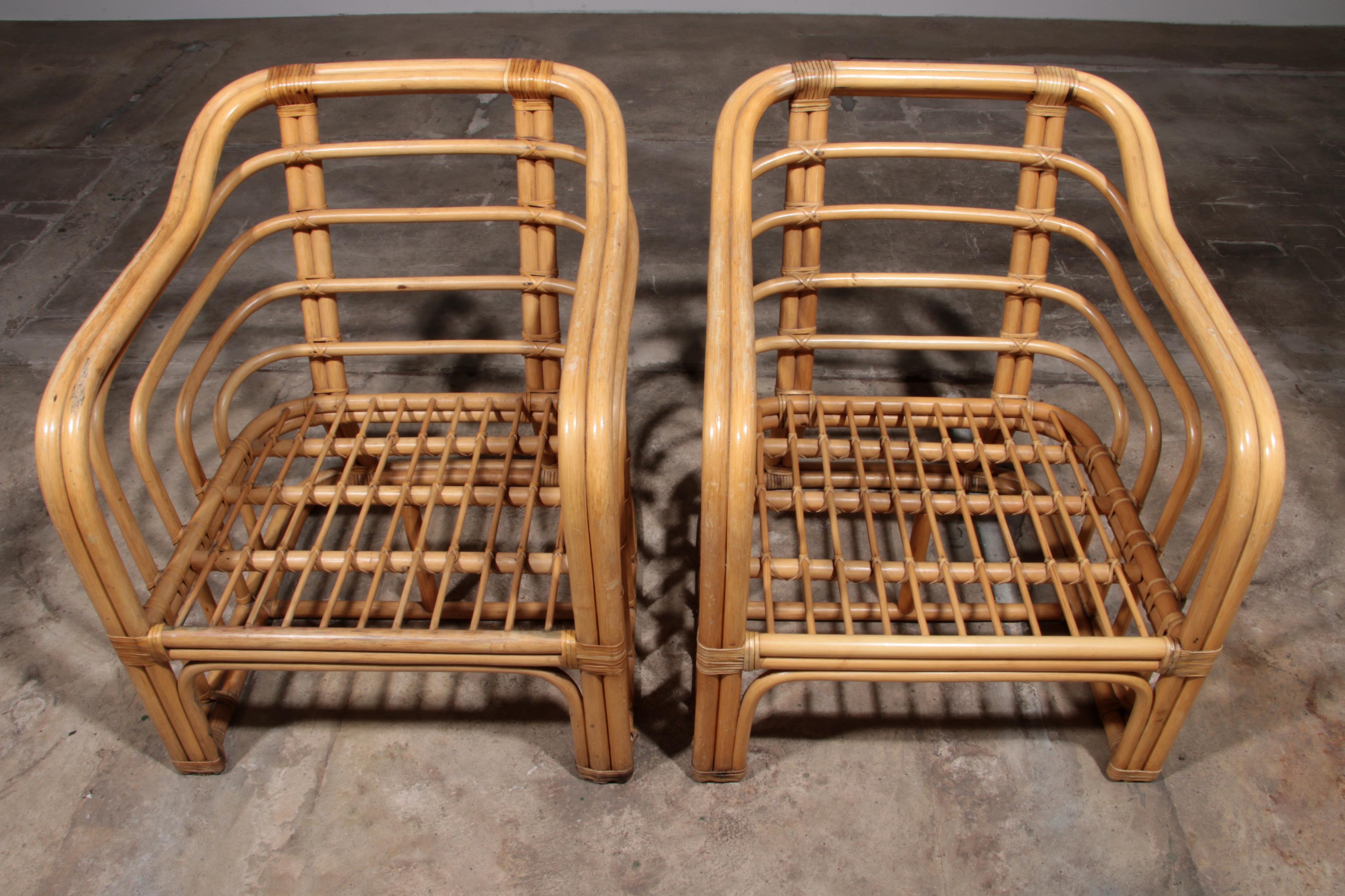 Vintage Bamboo Furniture Set by Jordan Brown 1970 6