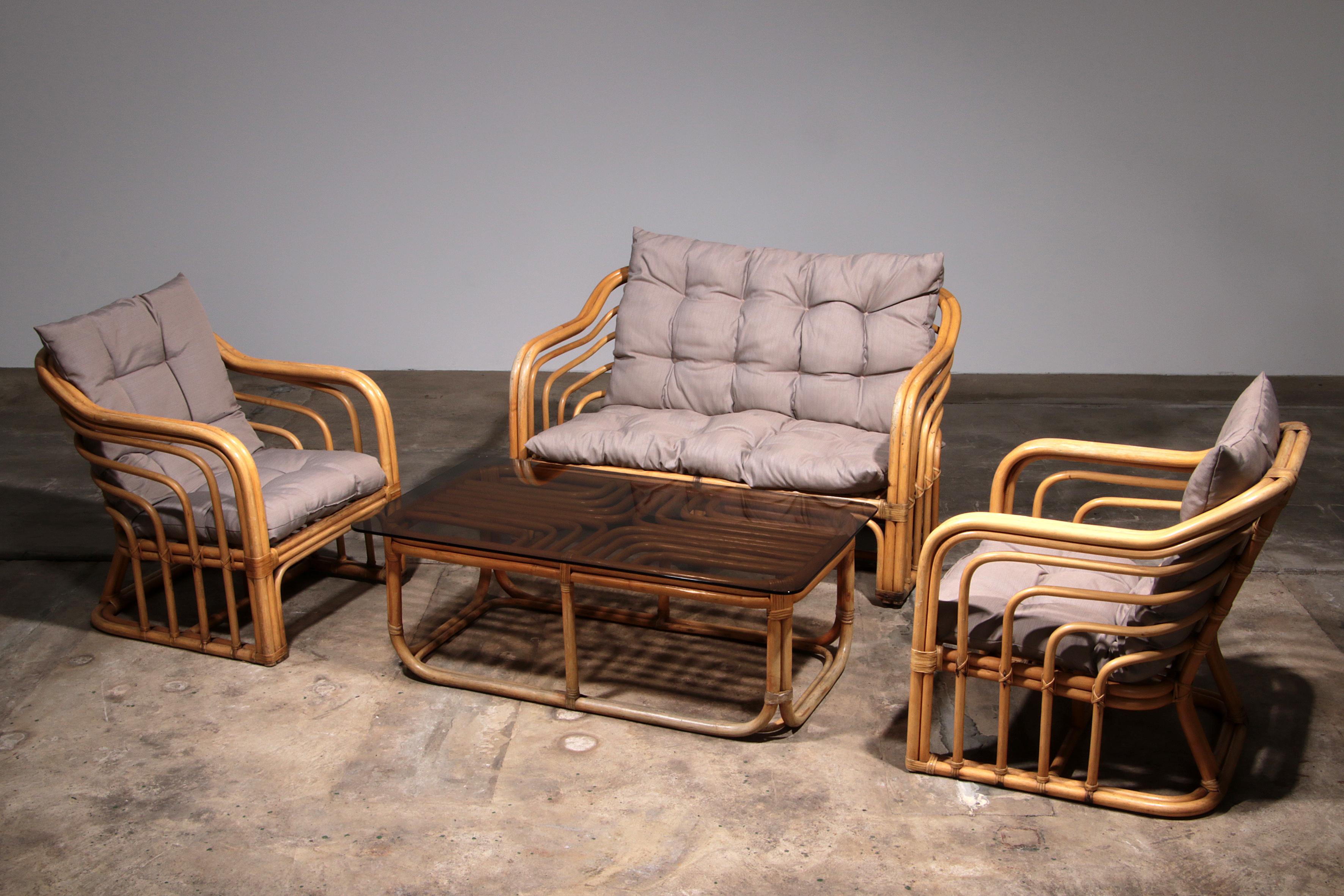 Bohemian Vintage Bamboo Furniture Set by Jordan Brown 1970