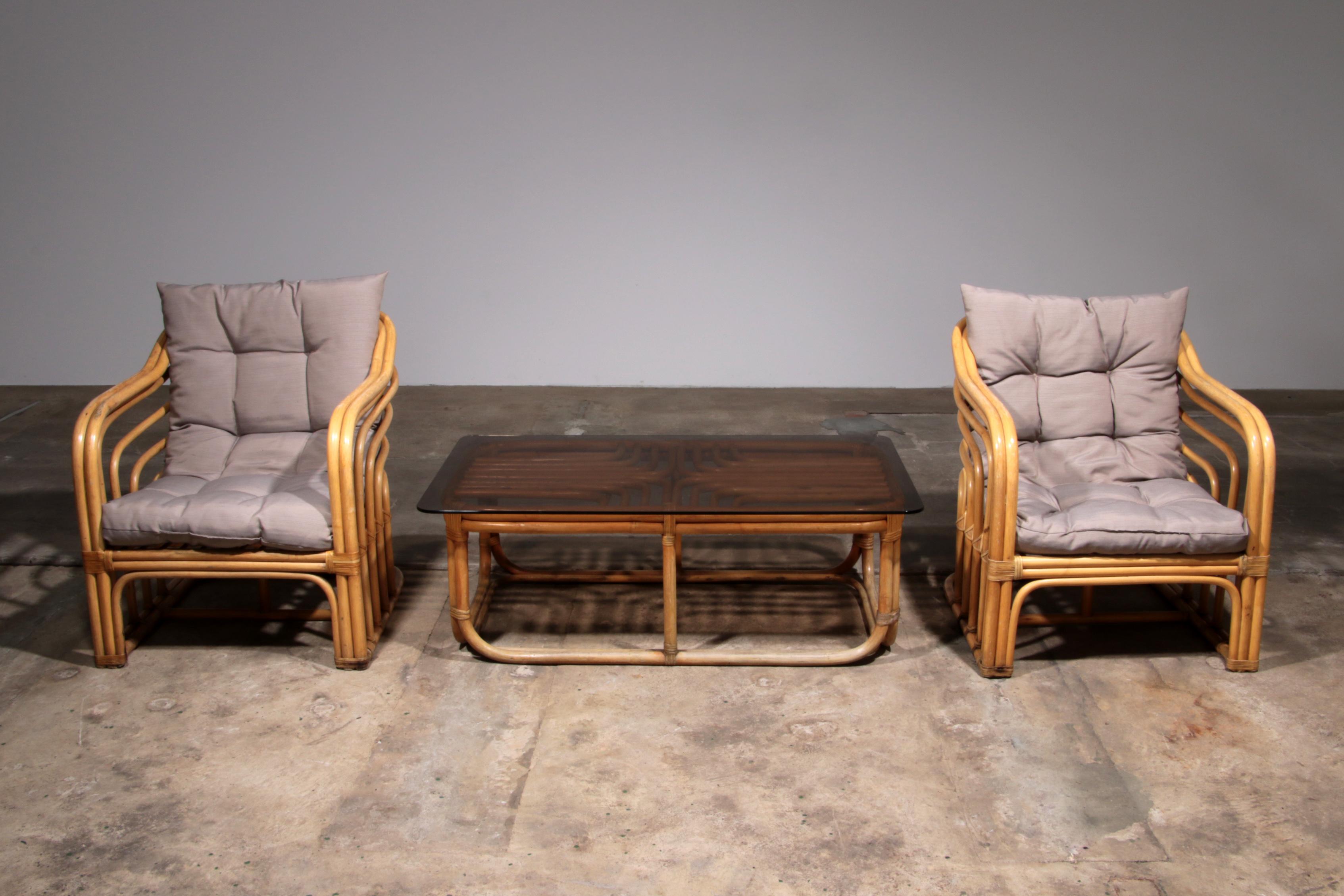 Central American Vintage Bamboo Furniture Set by Jordan Brown 1970