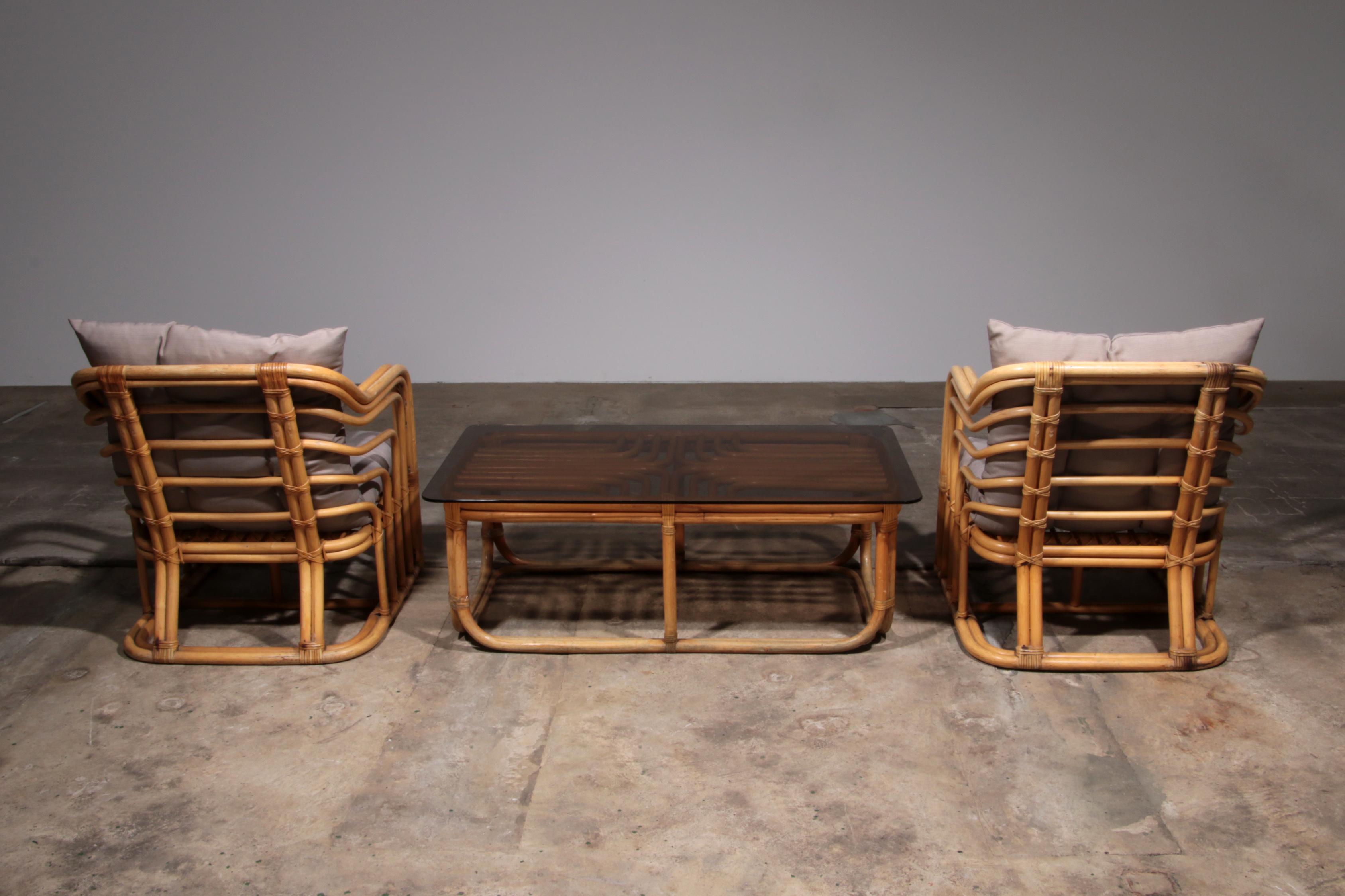 Late 20th Century Vintage Bamboo Furniture Set by Jordan Brown 1970