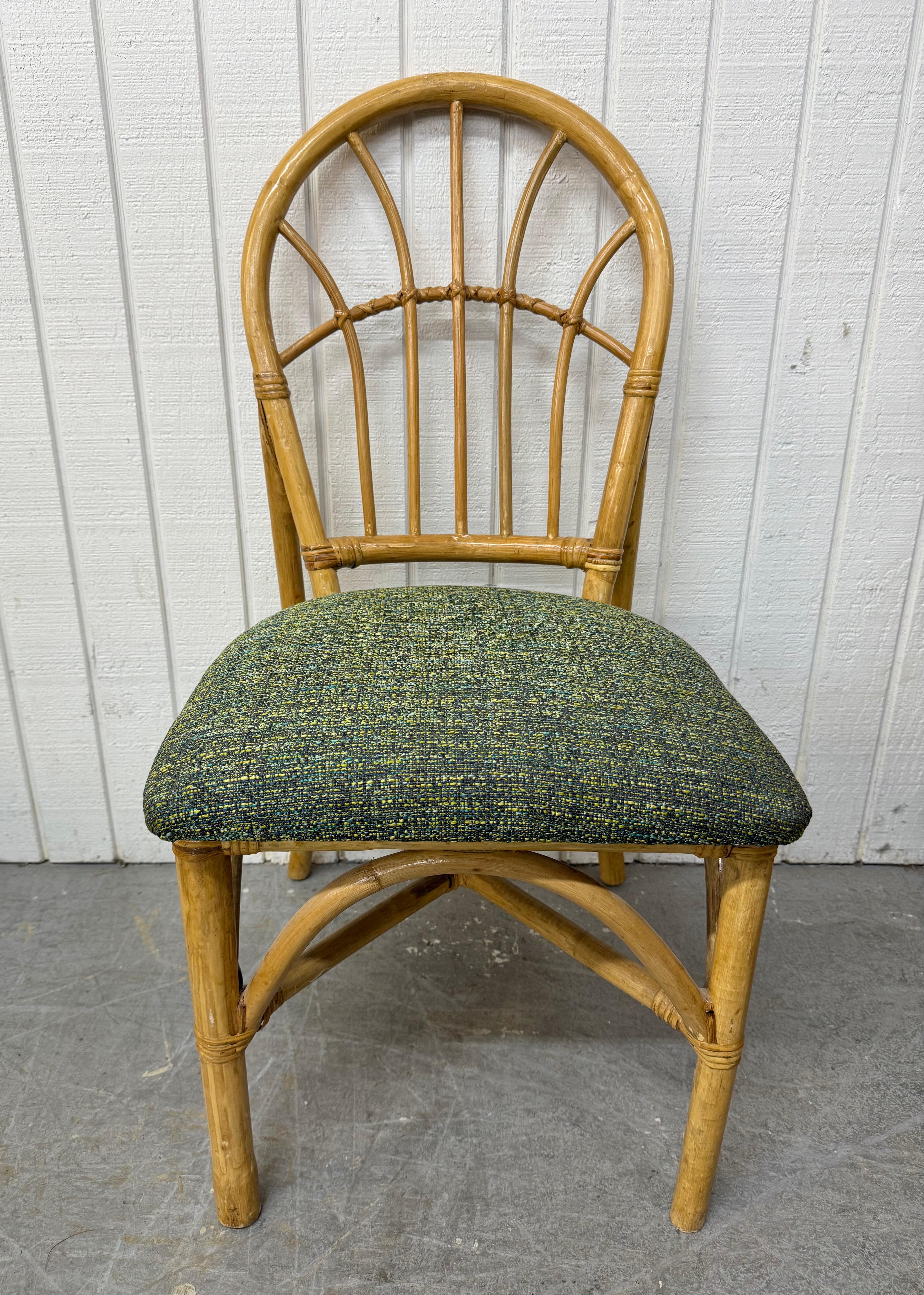 Late 20th Century Vintage Bamboo Glass Dining Table & Chairs - Set of 5 For Sale