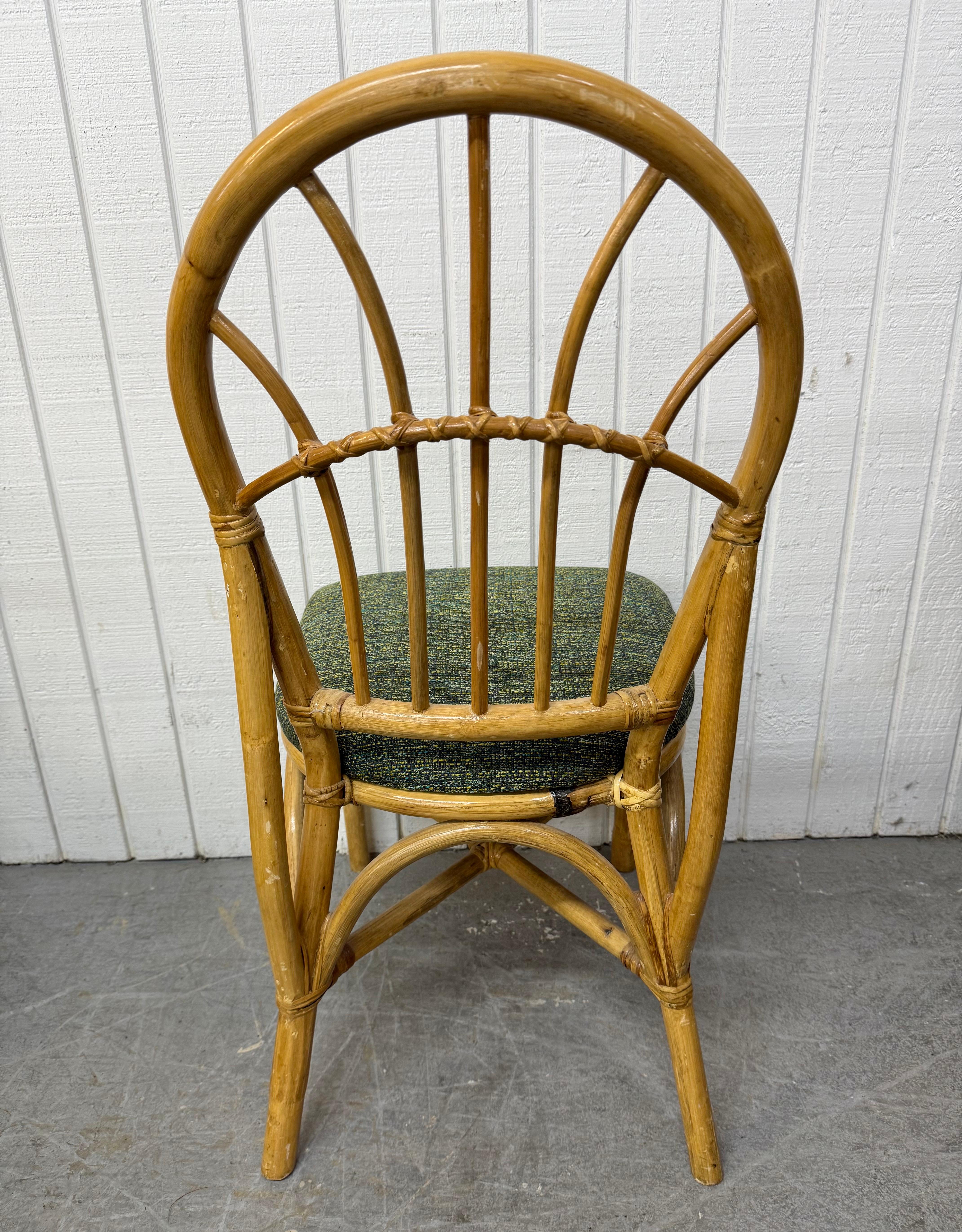 Vintage Bamboo Glass Dining Table & Chairs - Set of 5 For Sale 1