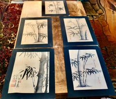 Vintage Bamboo Japanese Art, Wall Art    5 excellent pieces
