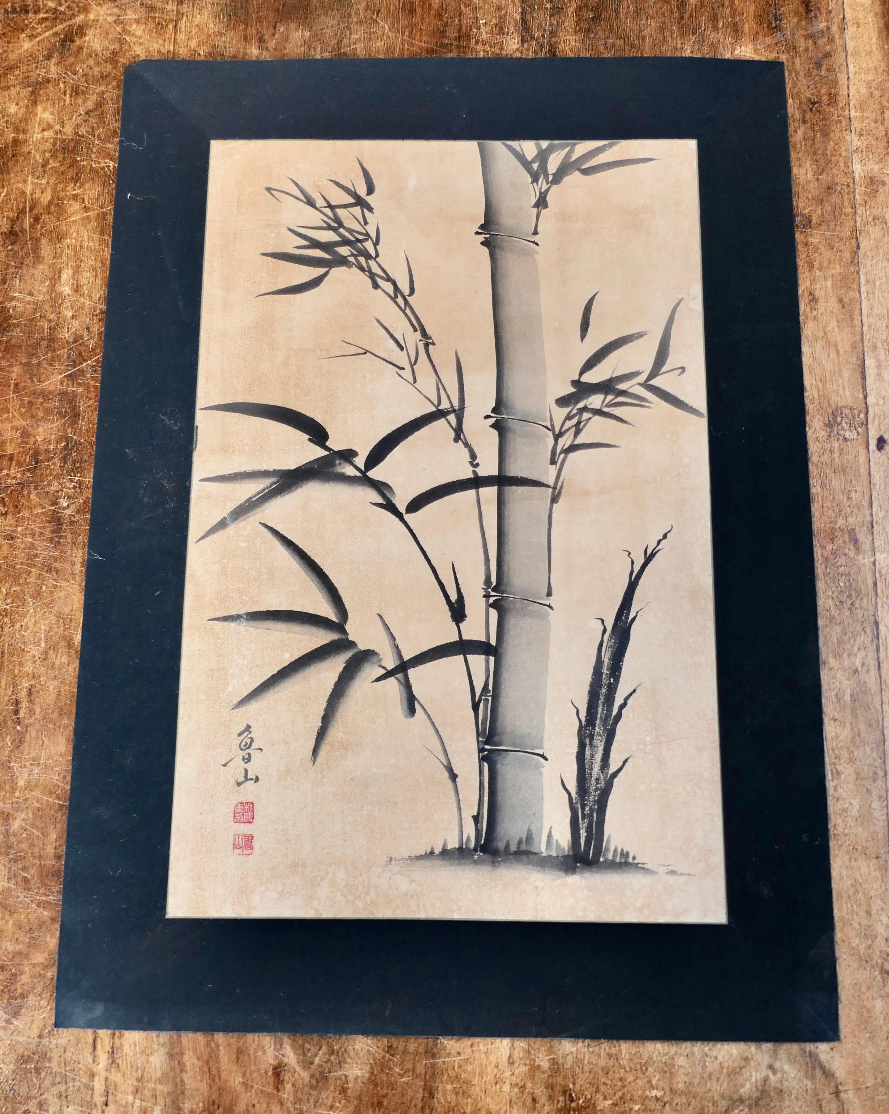 Late 20th Century Vintage Bamboo Japanese Art, Wall Art    5 excellent pieces For Sale