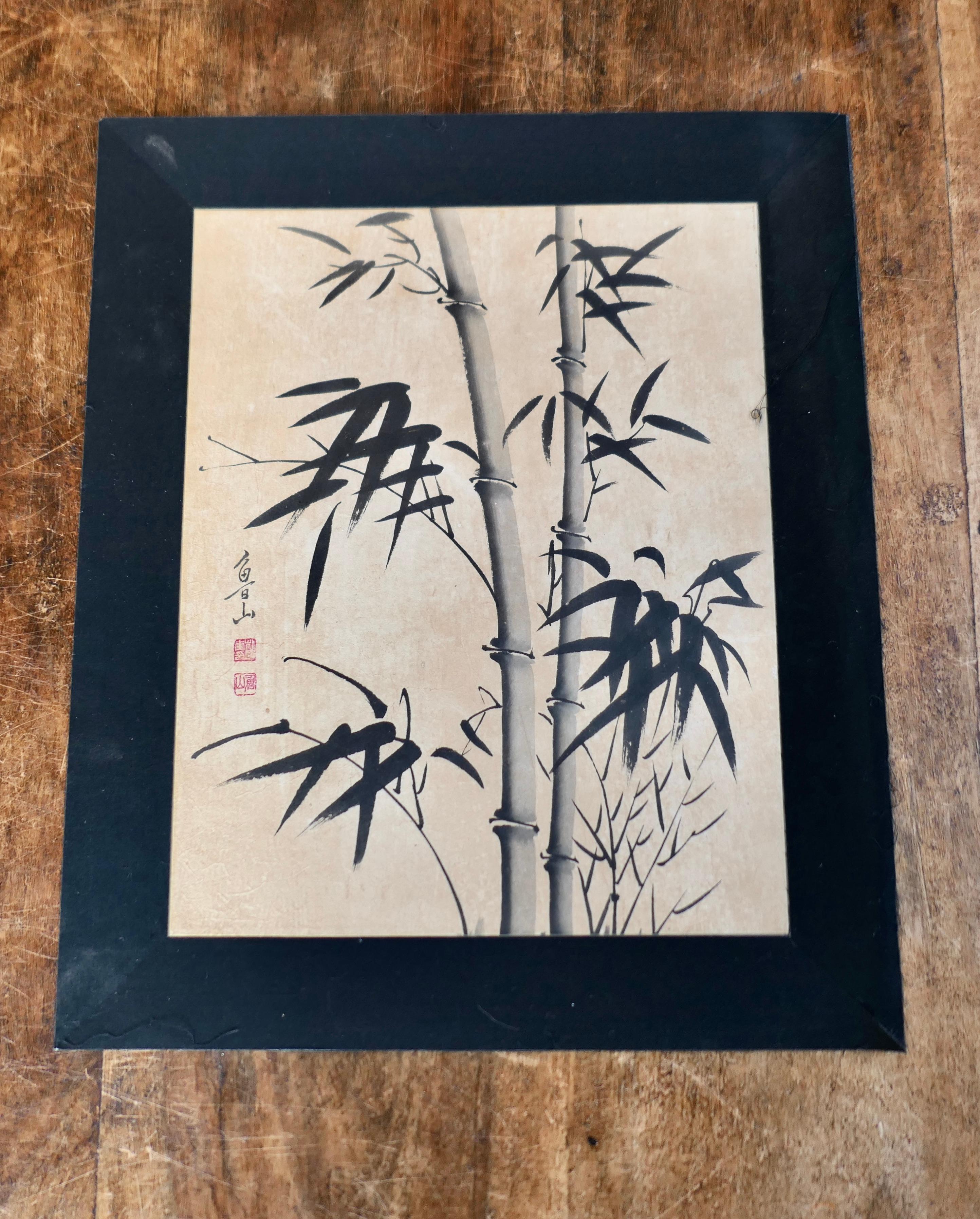 Vintage Bamboo Japanese Art, Wall Art    5 excellent pieces For Sale 1