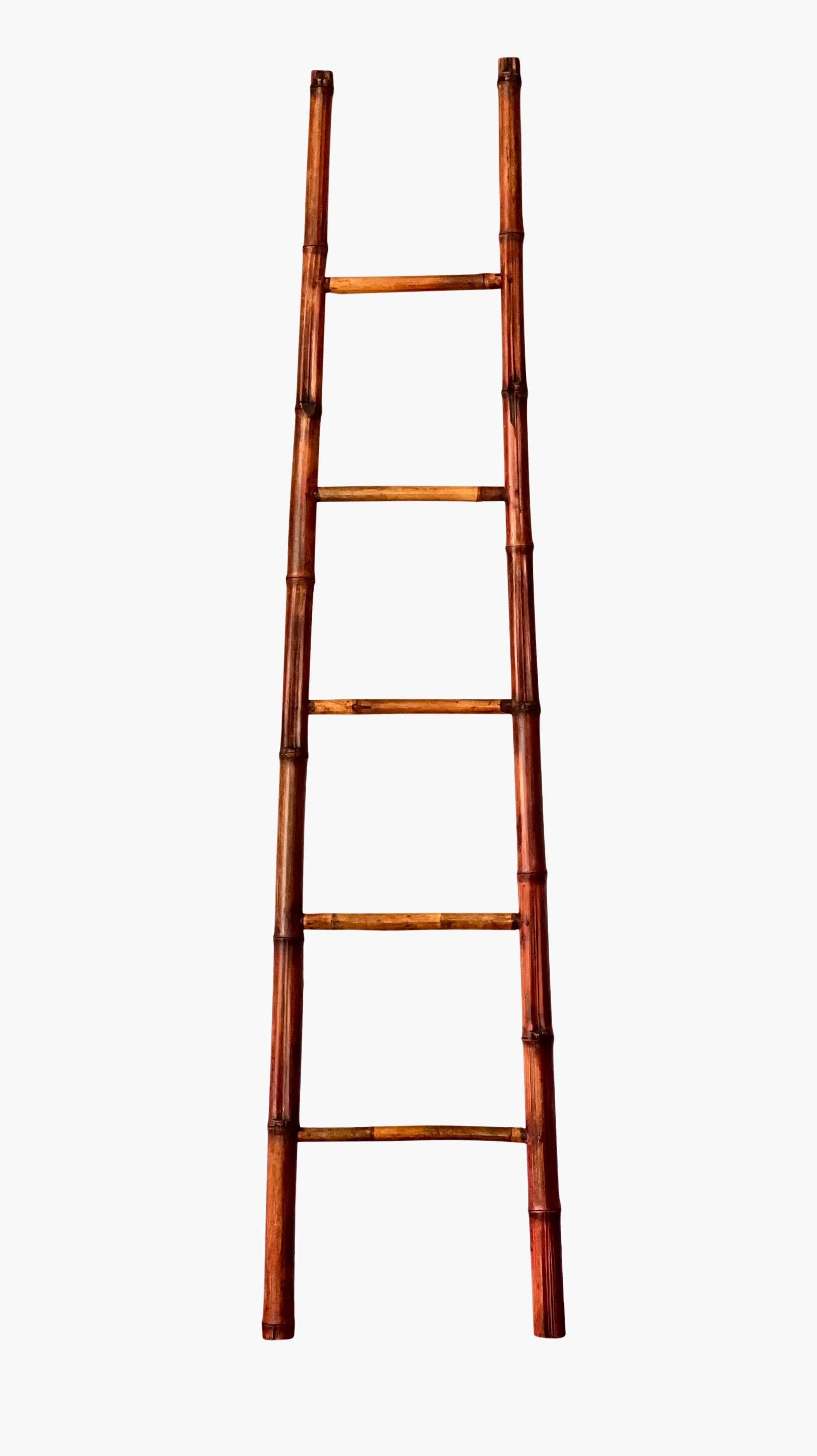 Mid-Century Modern Vintage Bamboo Ladder