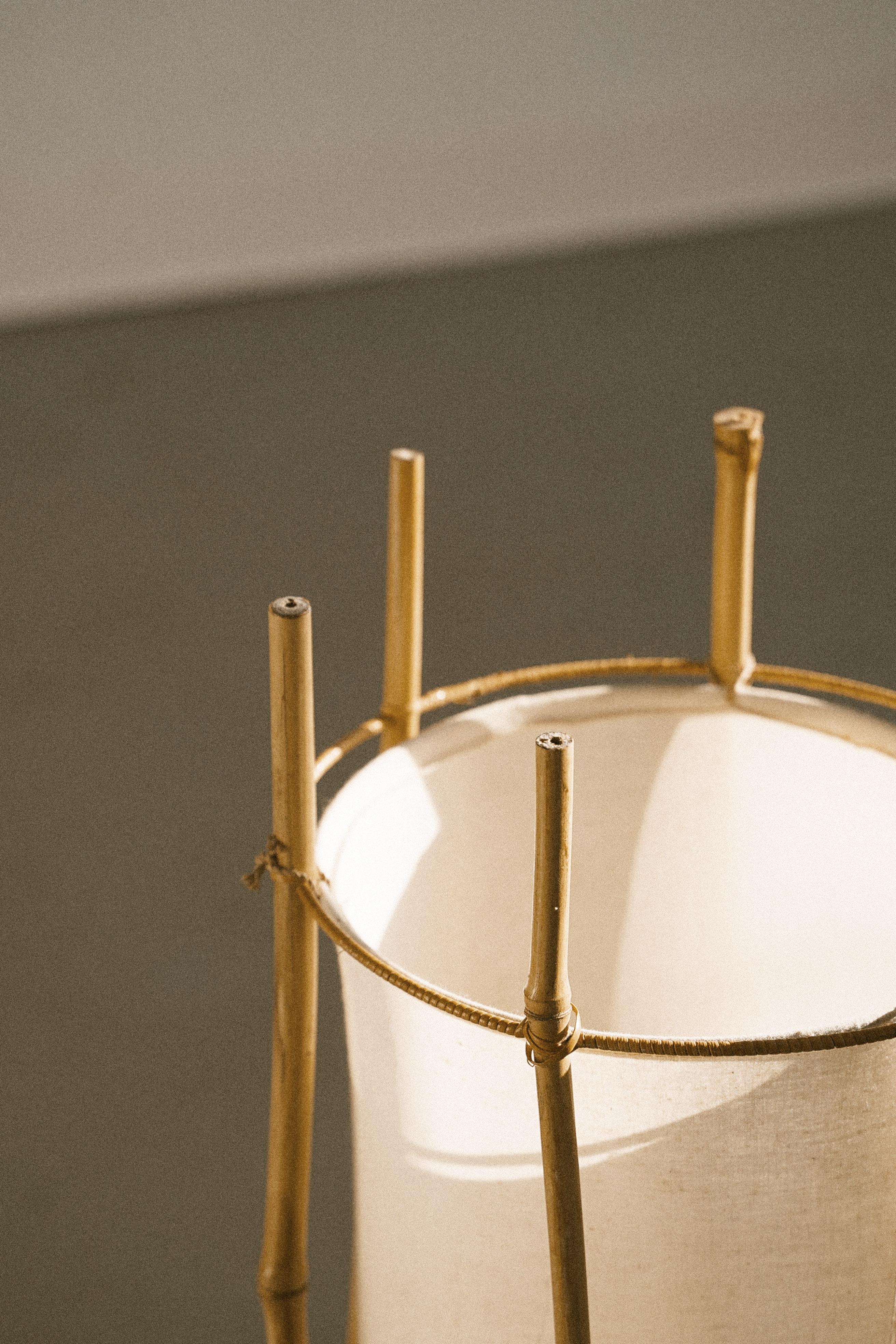 Late 20th Century Vintage Bamboo Lamp by Louis Sognot