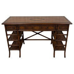 Vintage Bamboo 
Leather Top Desk