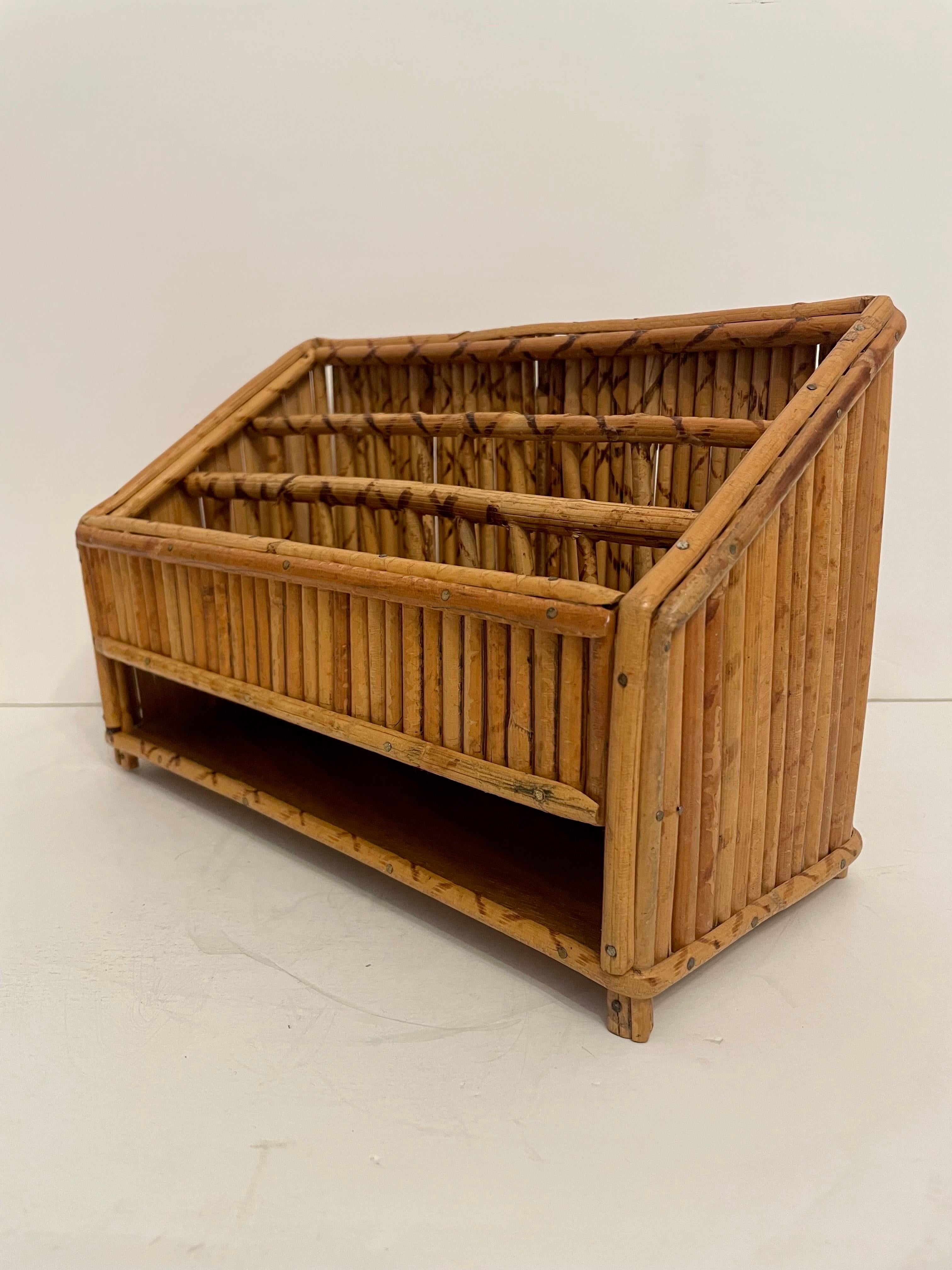Vintage Bamboo Letter Holder Desk Organizer 3 Pieces Set  im Angebot 4