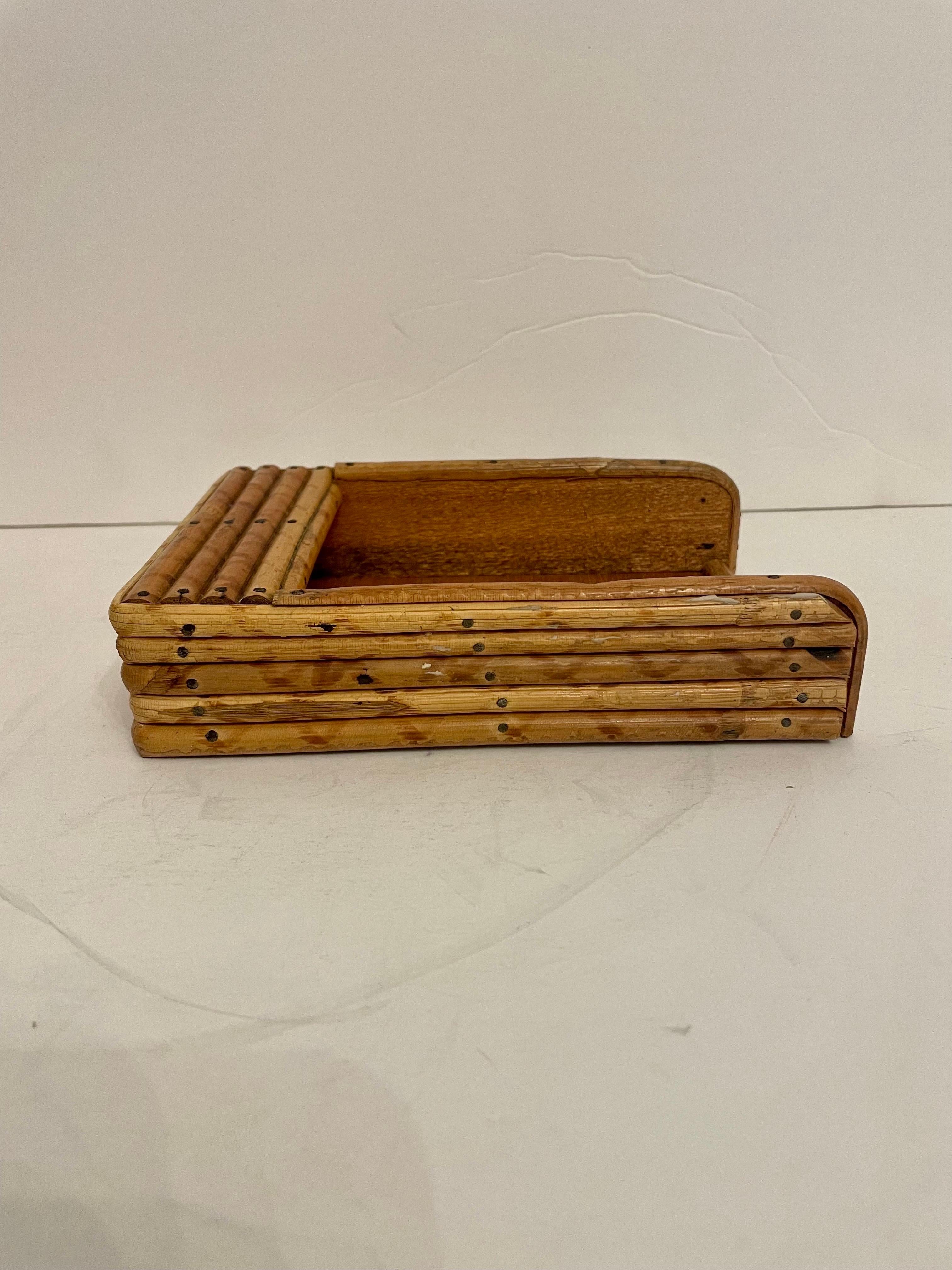 Vintage Bamboo Letter Holder Desk Organizer 3 Piece Set  For Sale 1