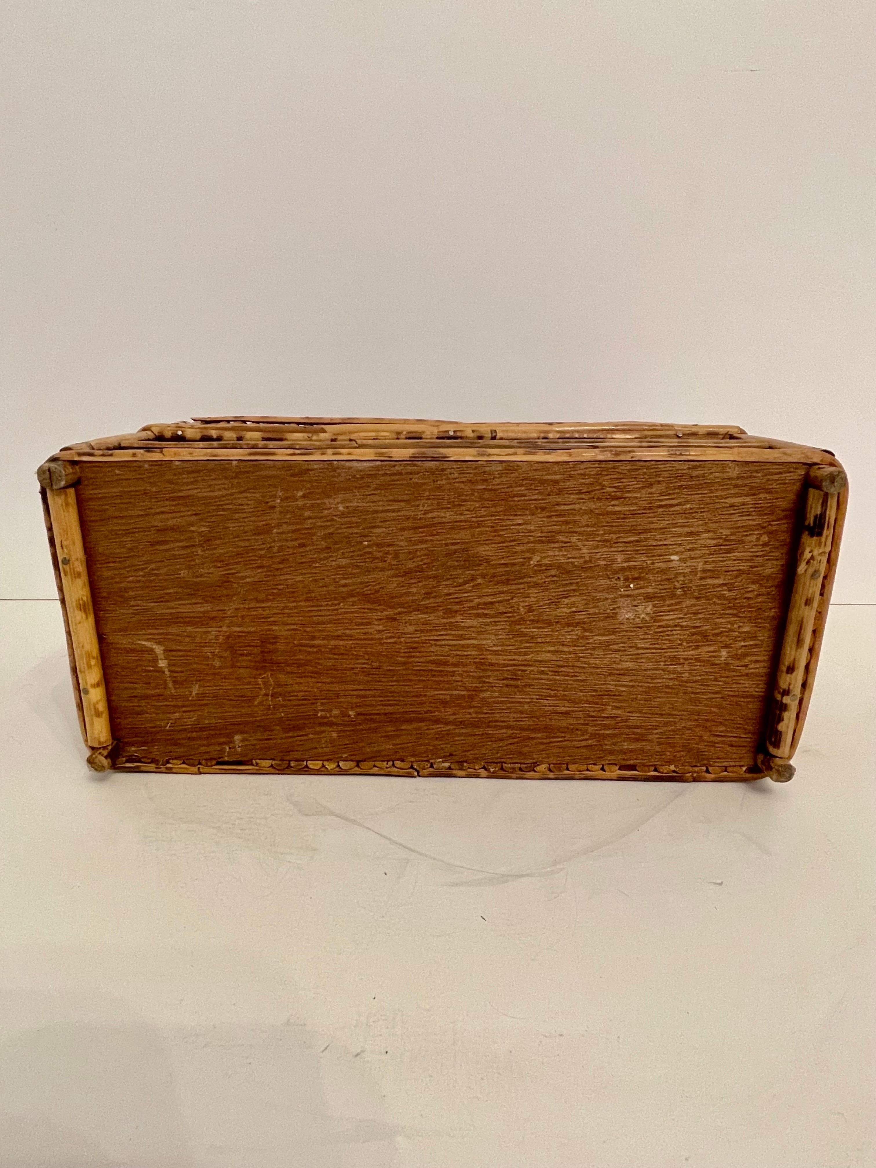 Vintage Bamboo Letter Holder Desk Organizer For Sale 4