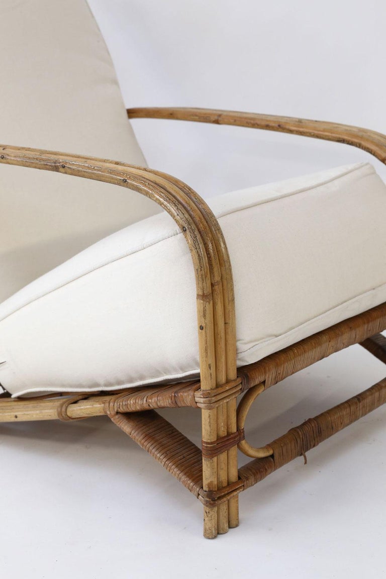 Vintage Bamboo Lounge and Ottoman at 1stdibs