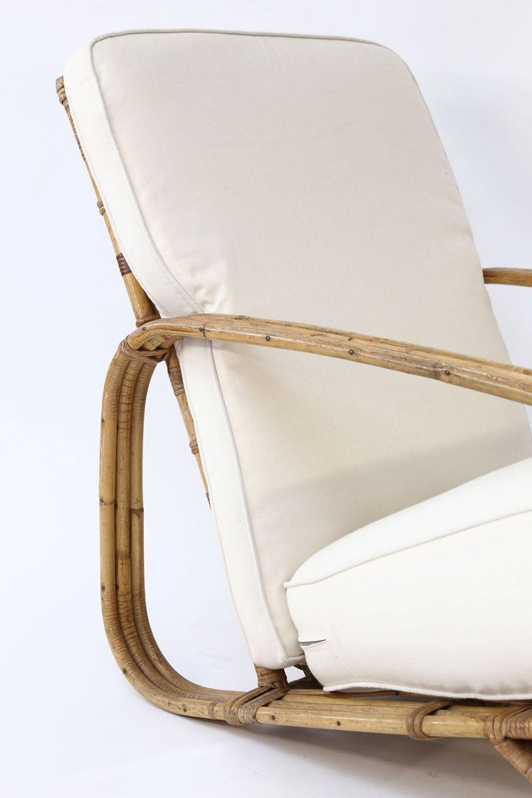 Vintage Bamboo Lounge and Ottoman at 1stdibs