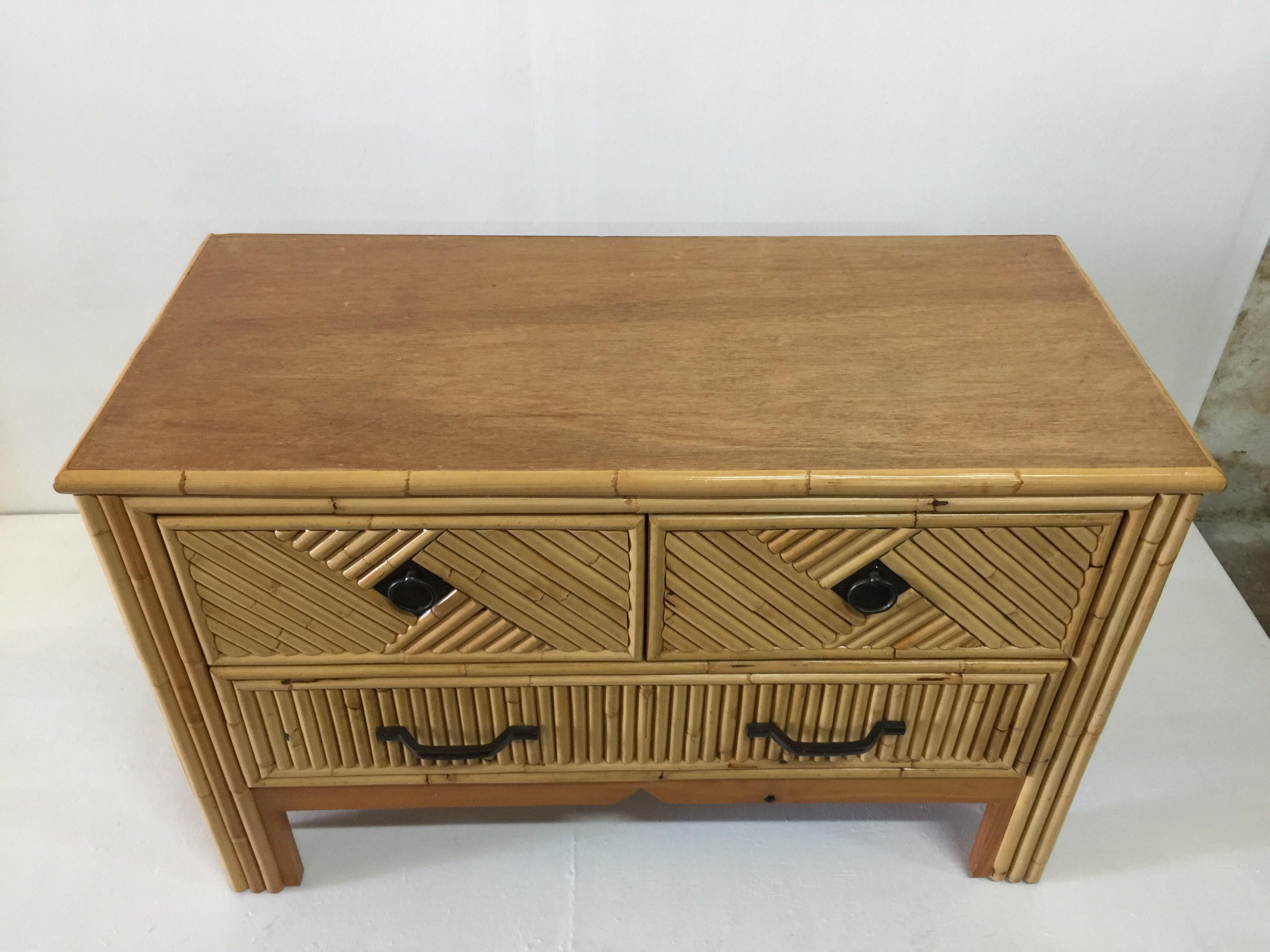 Bronzed Vintage Bamboo Low Commode