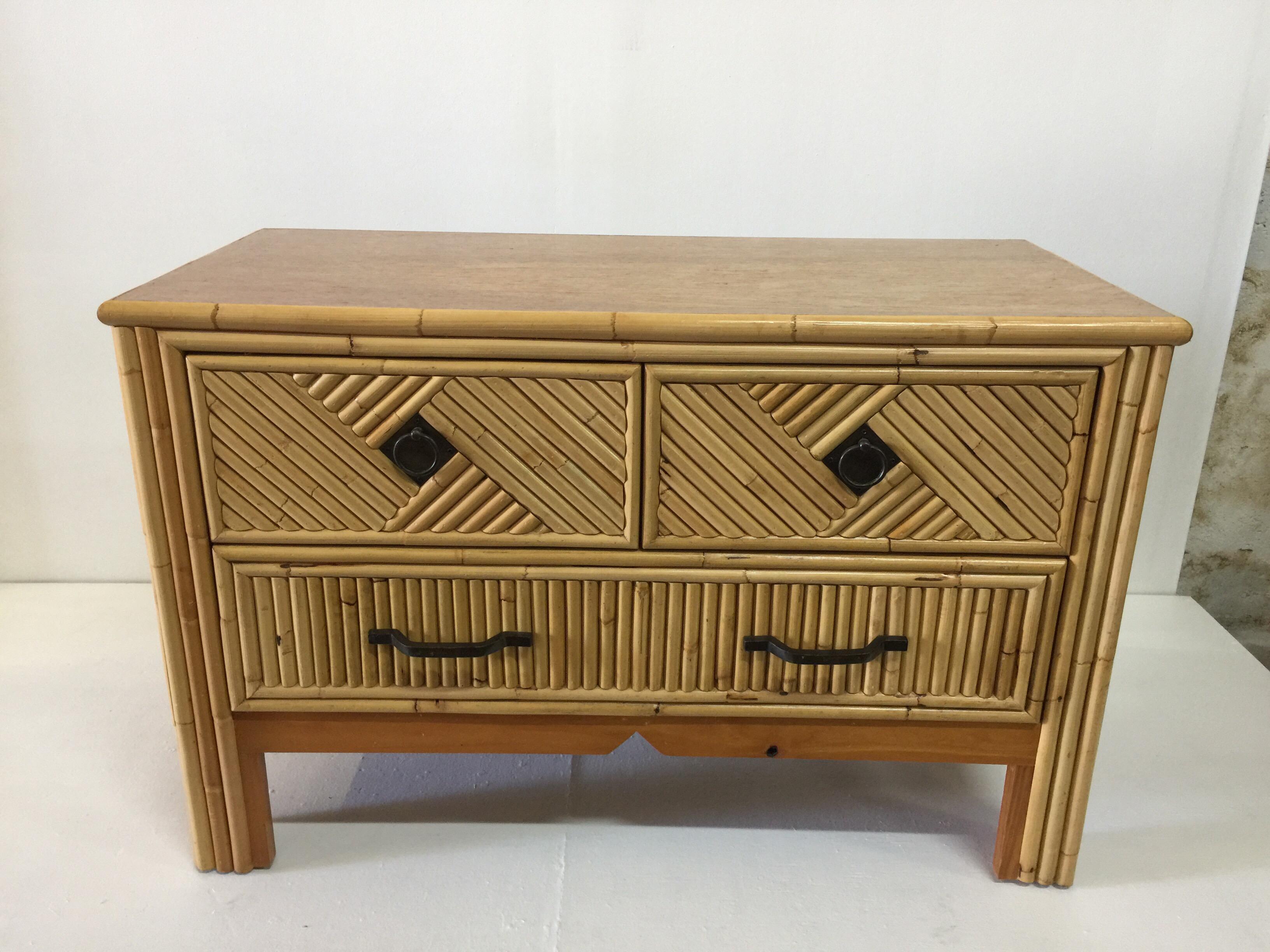 Vintage Bamboo Low Commode 2