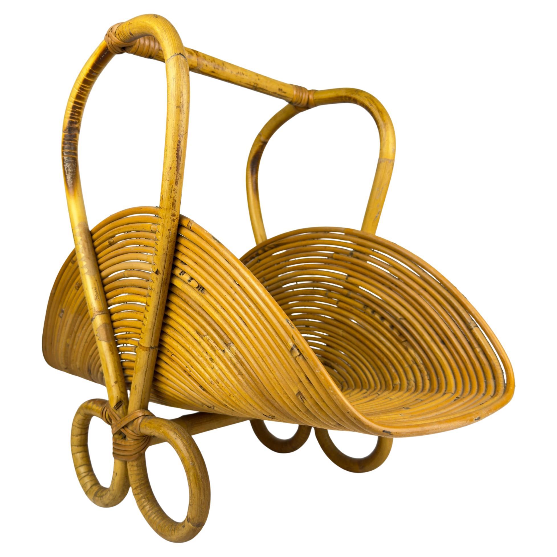 Portariviste vintage in bambù di Vivai del Sud, Italia, anni 
60