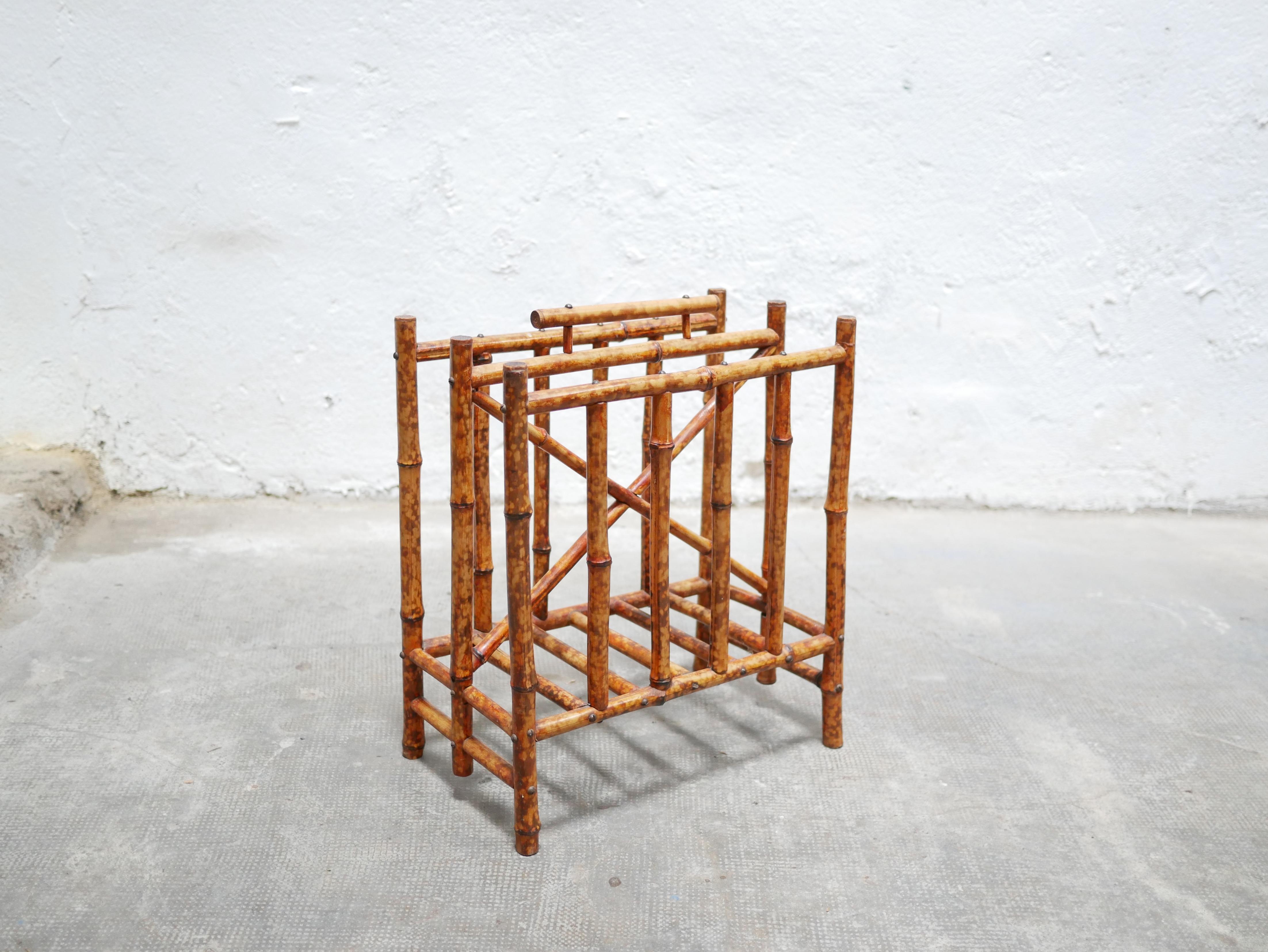 Vintage Bamboo Magazine Rack 7