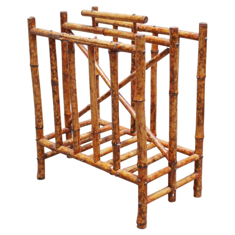 Vintage Bamboo Magazine Rack For Sale at 1stDibs