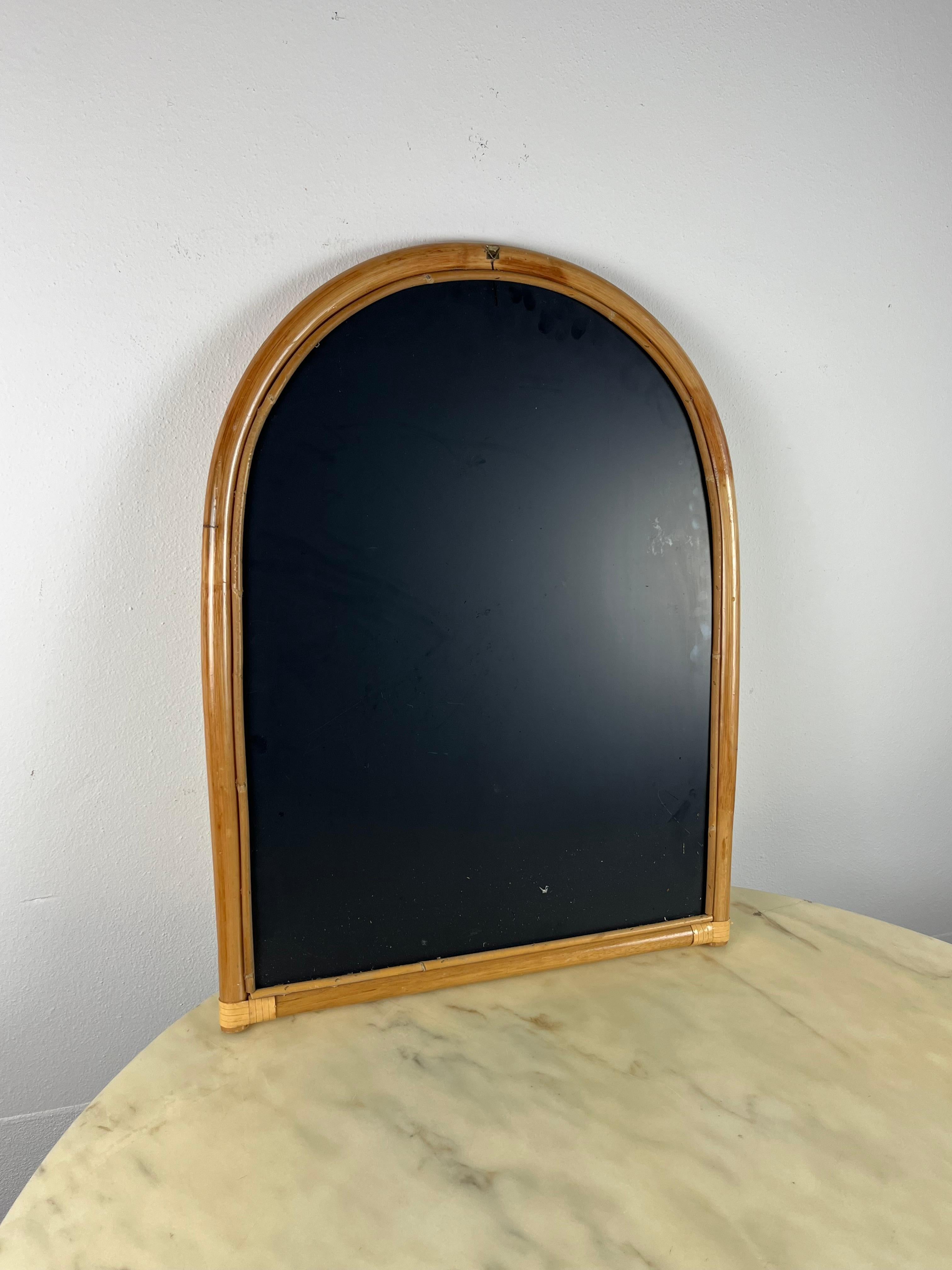 Vintage Bamboo Mirror, Italy, 1970s In Excellent Condition In Palermo, IT