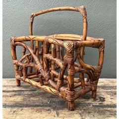 Vintage Bamboo Newspaper Rack
