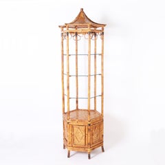 Vintage Bamboo Pagoda Etagere