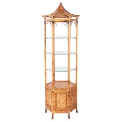 Vintage Bamboo Pagoda Etagere