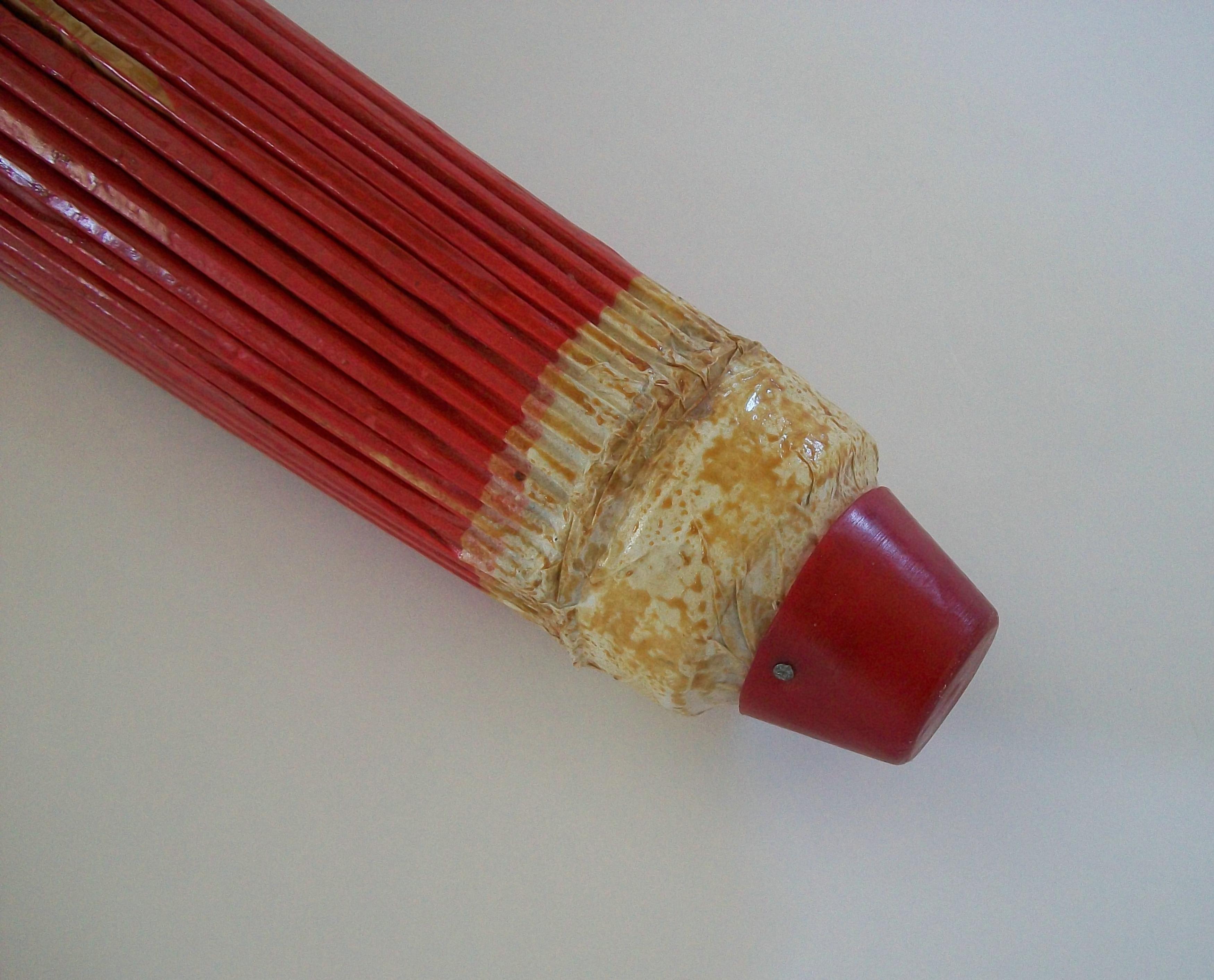 Vintage Bamboo & Paper Wagasa Umbrella with Orizuru Print - Japan - Circa 1950's For Sale 12