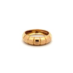Vintage Bamboo Pattern 6mm Gold Dome Band Ring