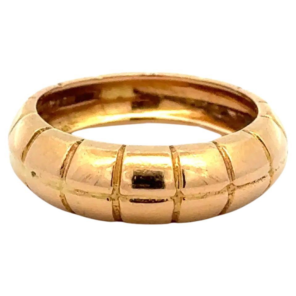 Vintage Bamboo Muster 6mm Gold Dome Band Ring im Angebot
