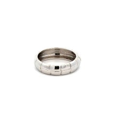 Vintage Bamboo Pattern 6mm White Gold Dome Band Ring